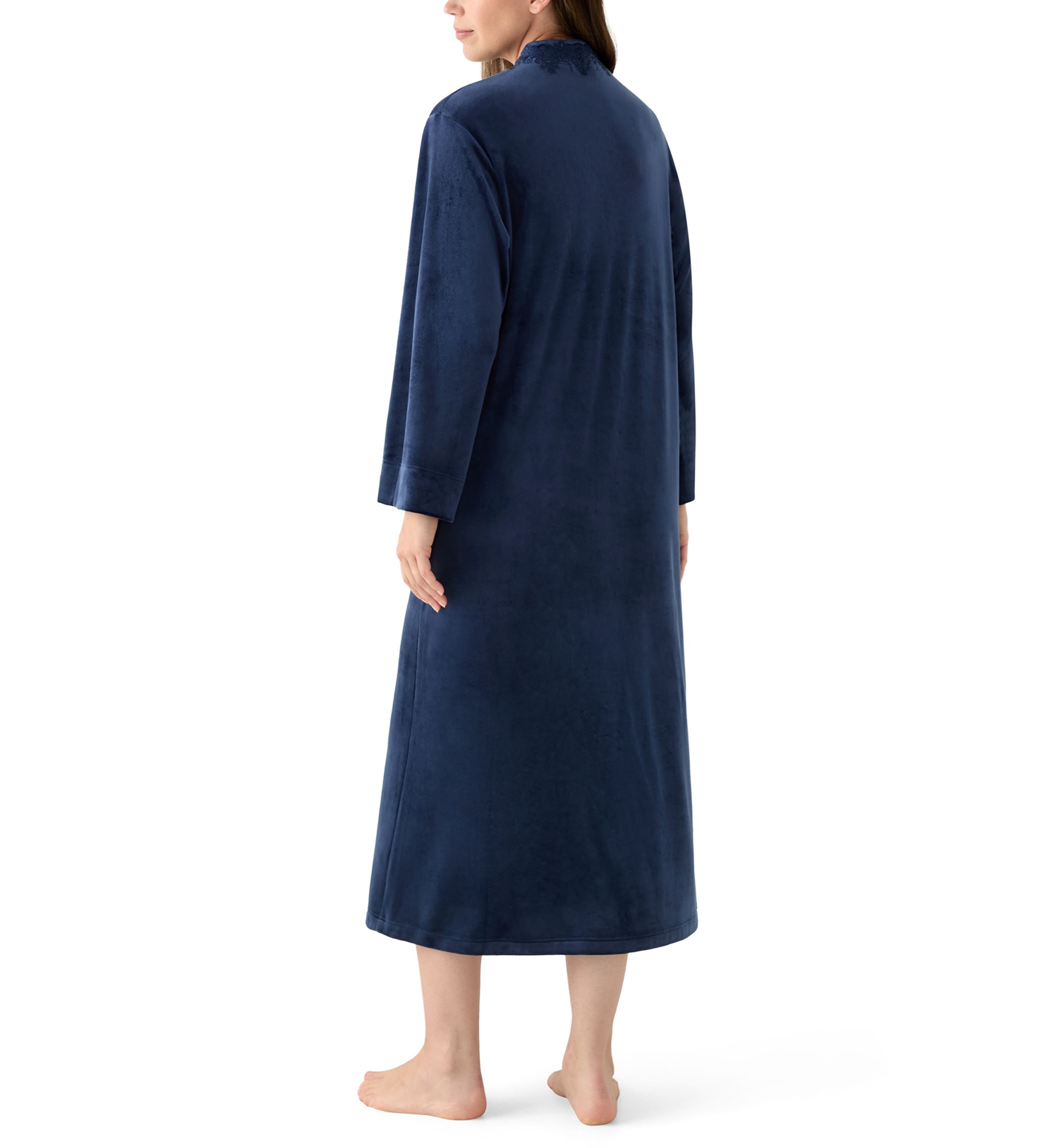 Womens Luxe Fleece Long Zip Robe