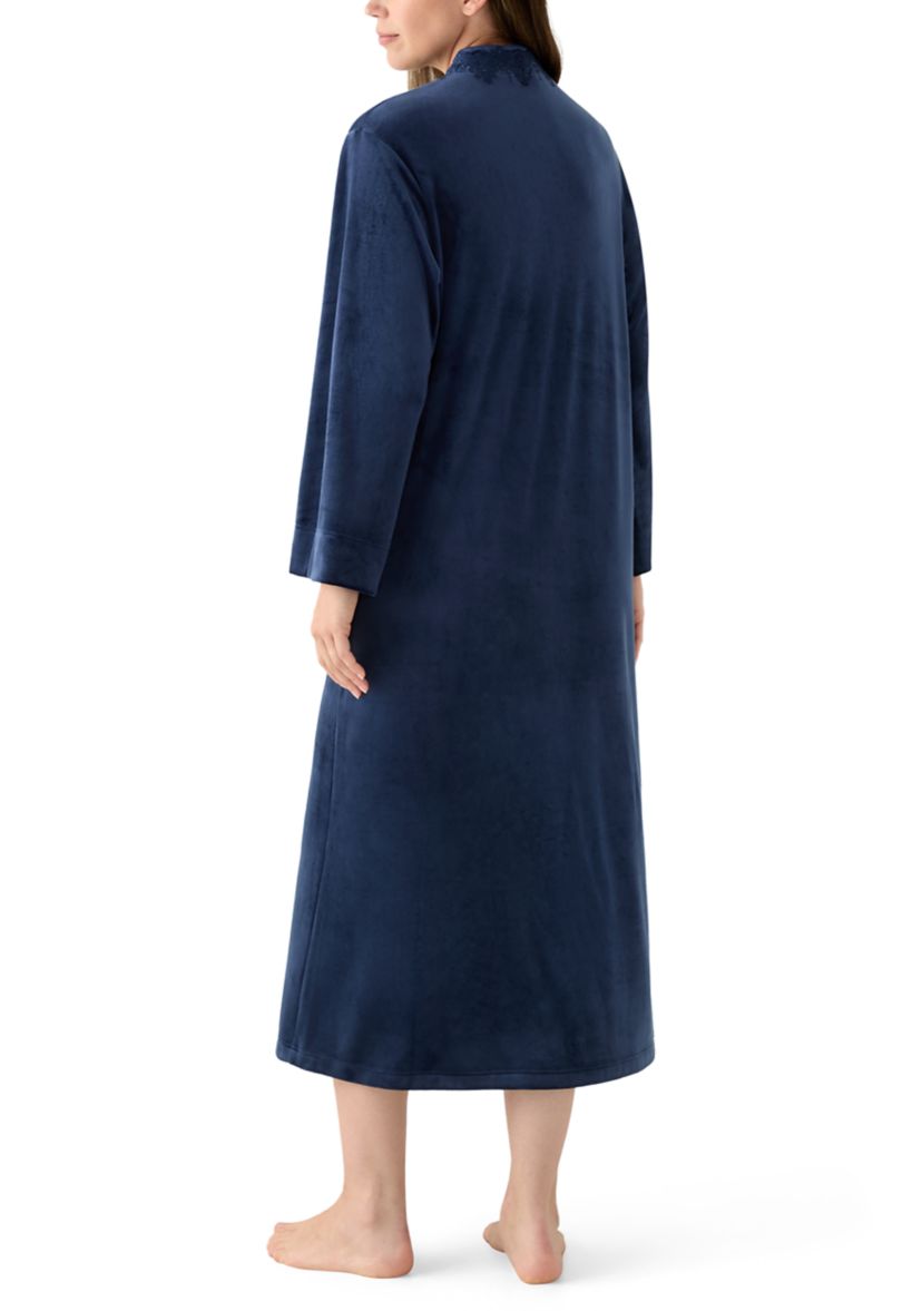 Womens Luxe Fleece Long Zip Robe