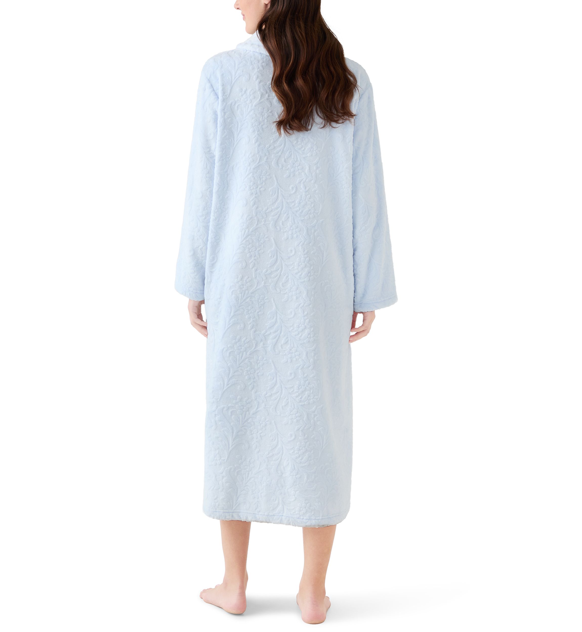 Womens French Fleece Long Zip Robe
