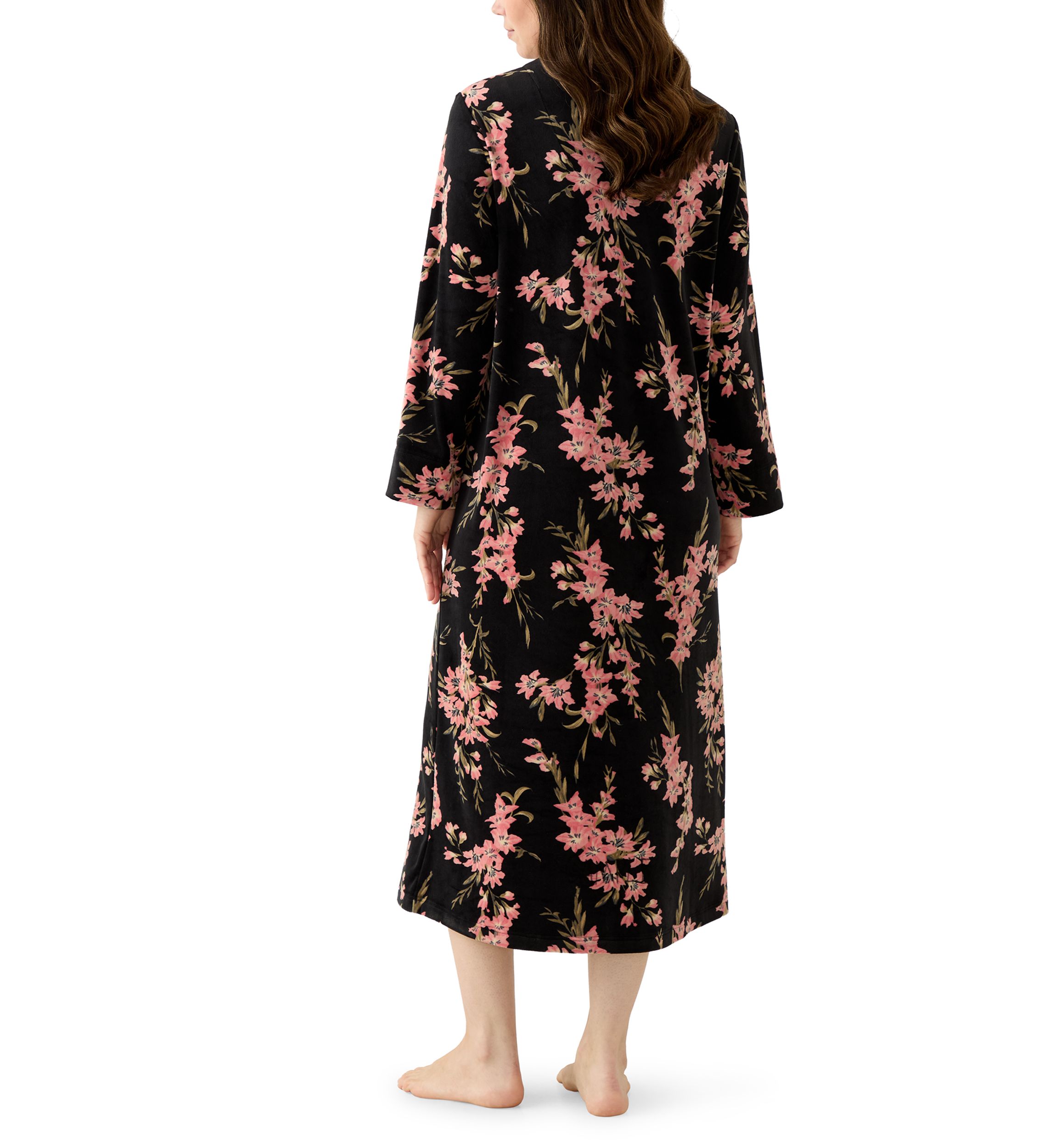 Womens Luxe Fleece Long Zip Robe
