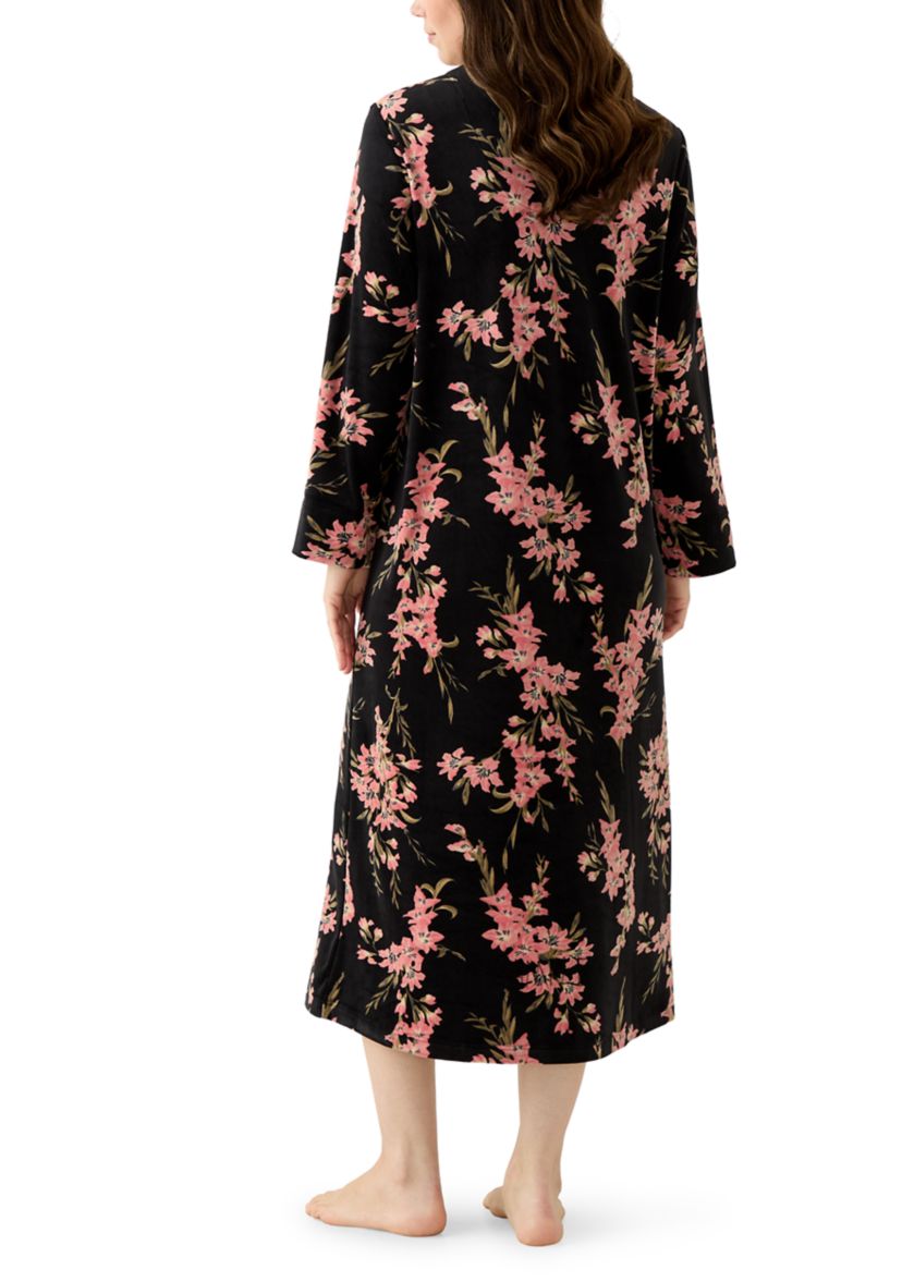 Womens Luxe Fleece Long Zip Robe