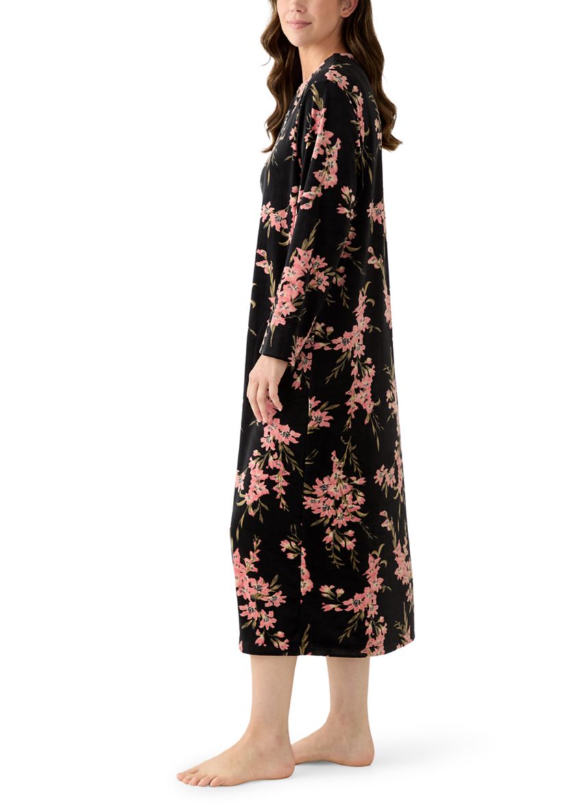 Womens Luxe Fleece Long Zip Robe
