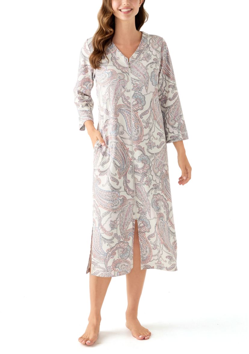 Womens Interlock Knit Long Robe