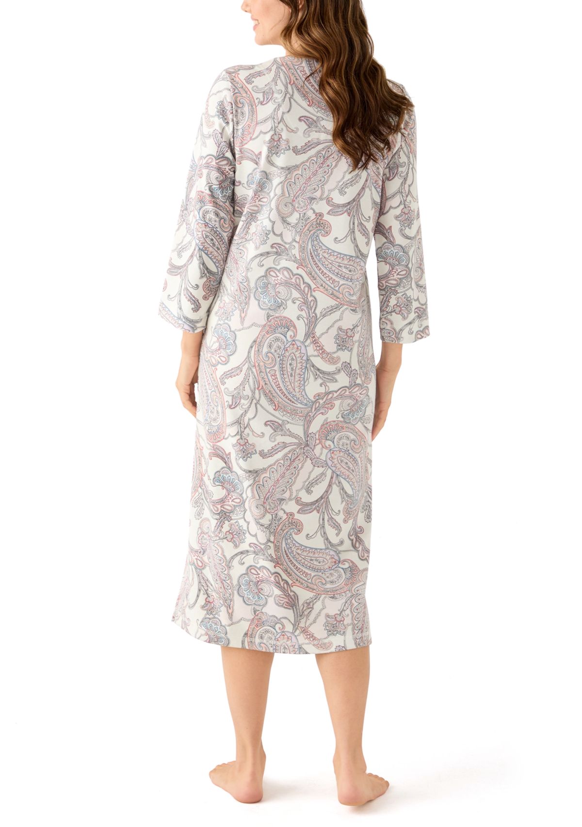 Womens Interlock Knit Long Robe