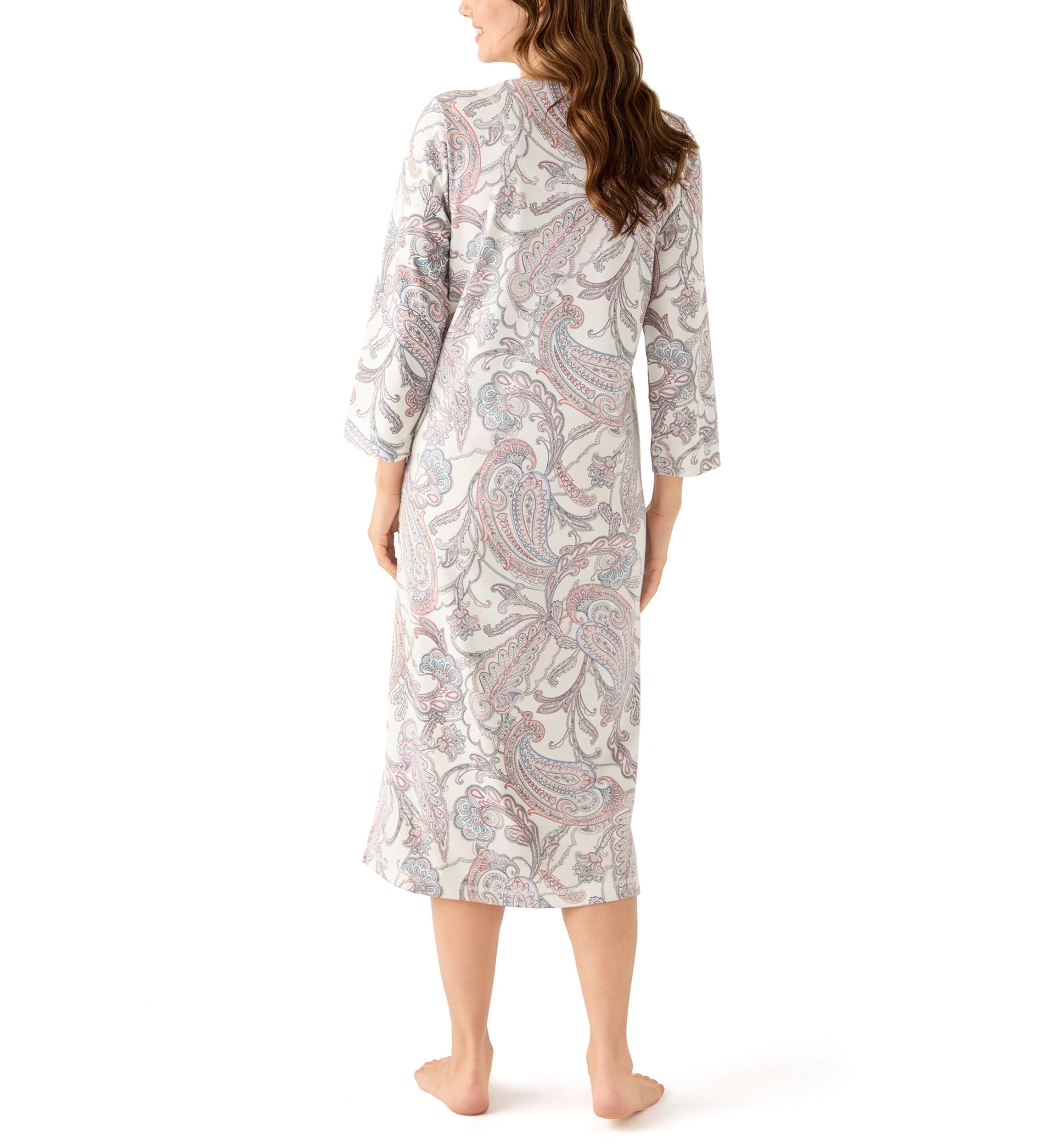 Womens Interlock Knit Long Robe