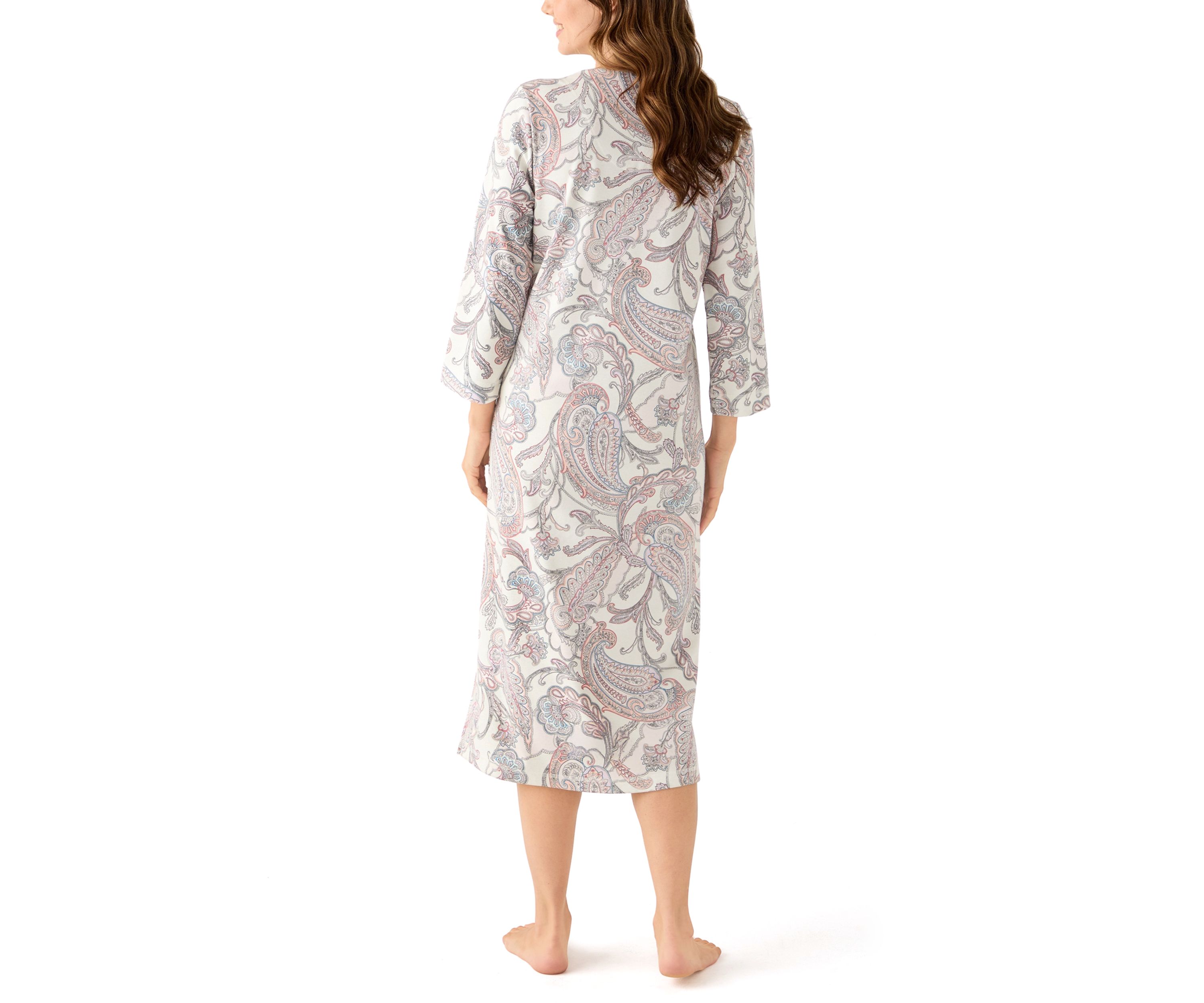 Womens Interlock Knit Long Robe