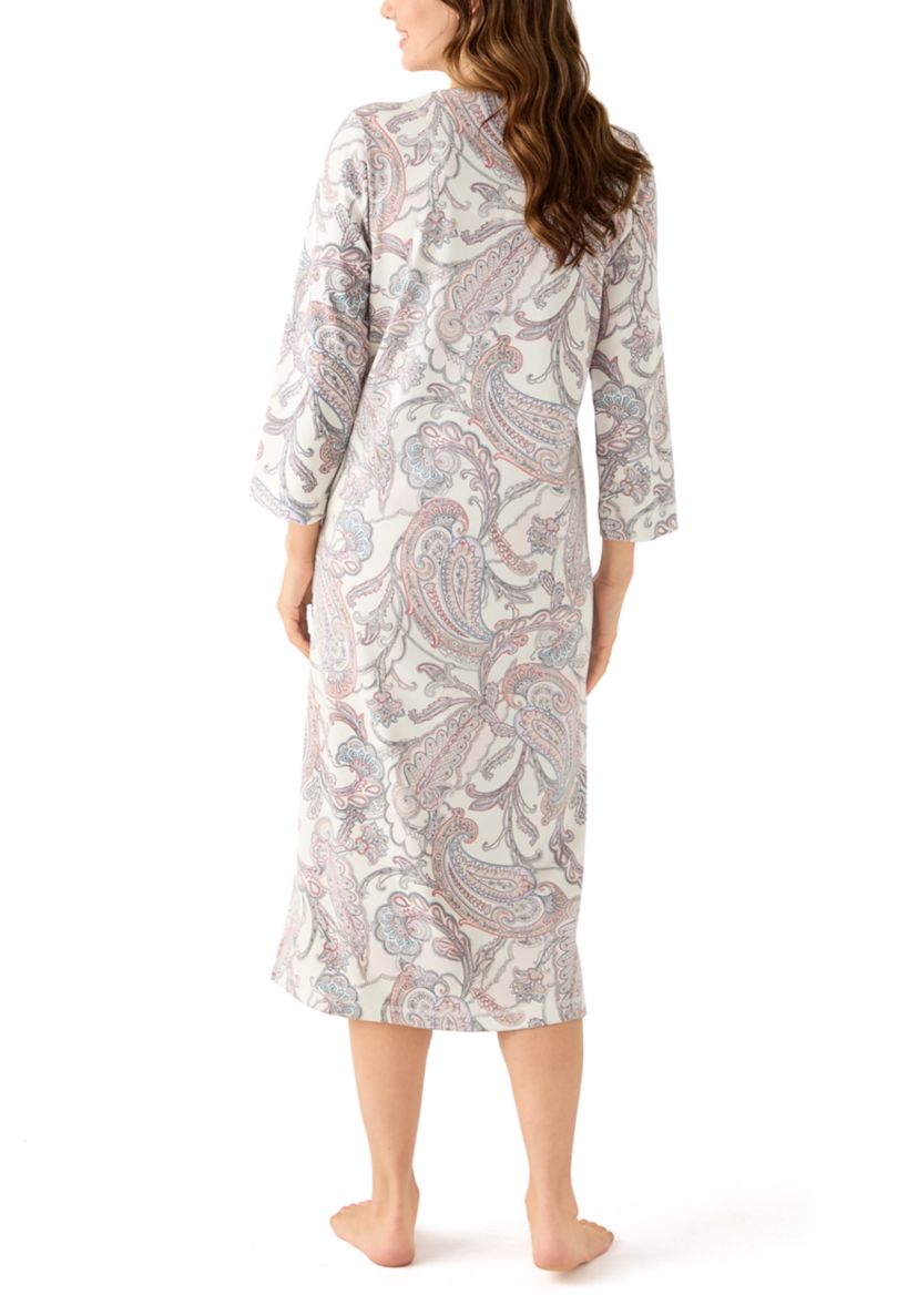 Womens Interlock Knit Long Robe