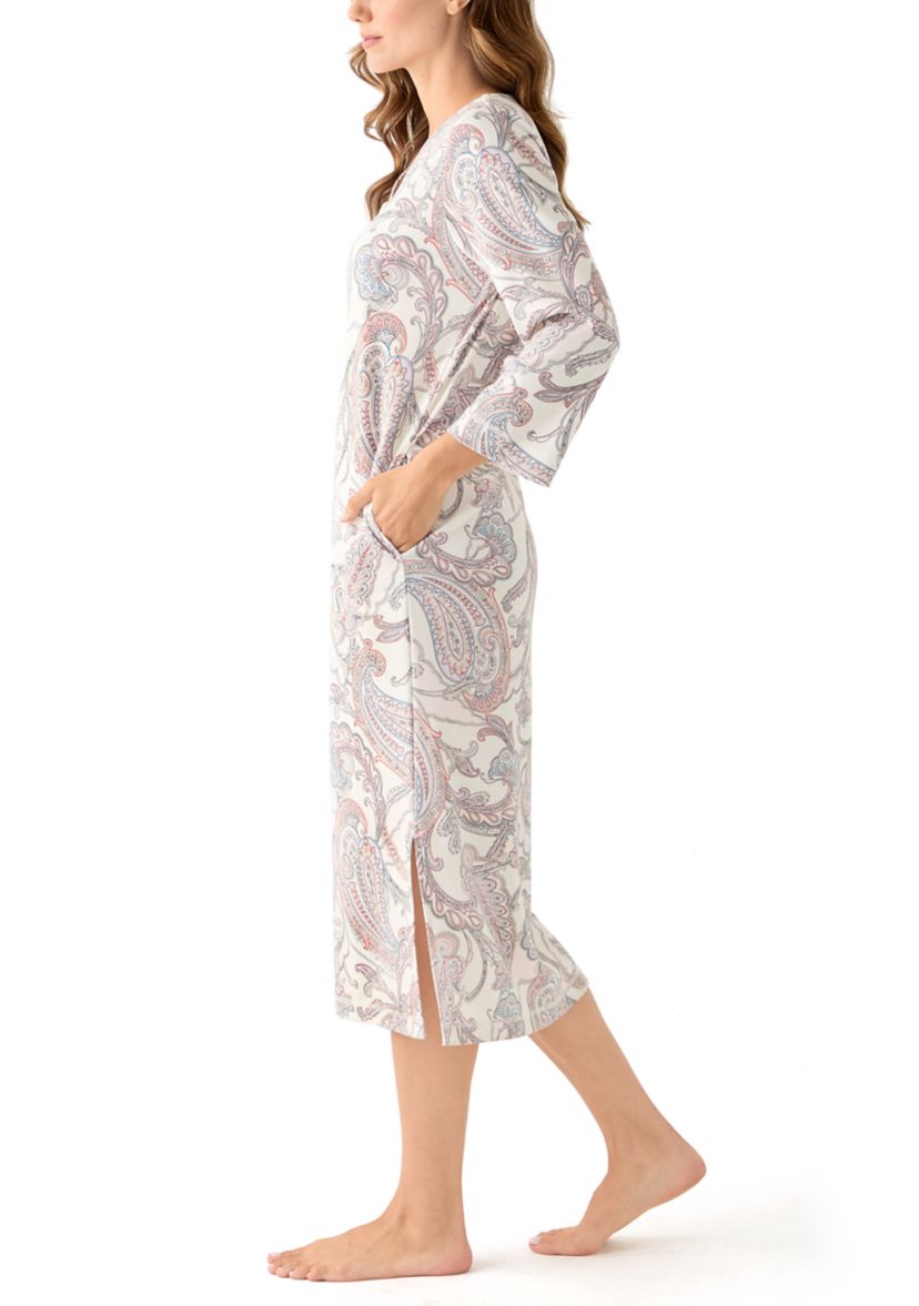 Womens Interlock Knit Long Robe