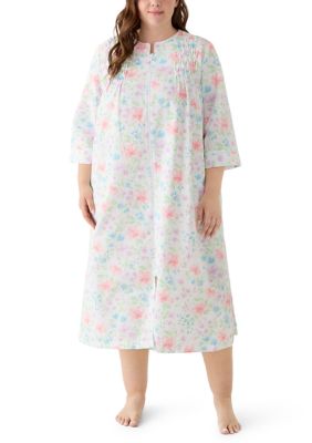 Miss Elaine Women's Plus Size Long Zip Robe, 3X