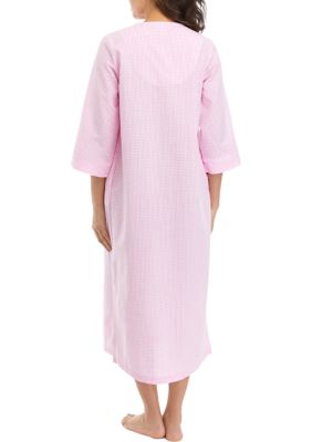 Casual Nights Women's Snap - Front House Dress Short Sleeve Woven Housecoat  Duster Lounger Robe with Pockets, Pink Floral, Small : : Clothing,  Shoes & Accessories