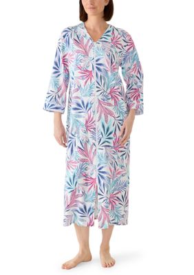 Miss Elaine Women's Long Zip Interlock Robe
