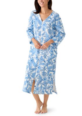 Miss Elaine Women's Long Zip Front Quilted Robe
