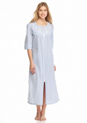 Miss Elaine Plus Size Seersucker Long Zipper Robe | belk