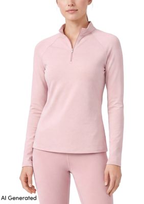 LANDS' END Women's Thermaskin 1/4 Zip Long Sleeve Top, XL