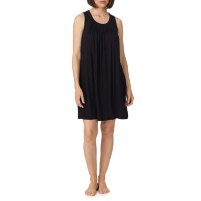 DKNY Sleepwear Women's Short Sleeveless Chemise Nightgown, Black, XL