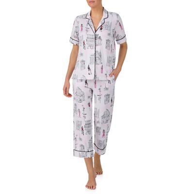 DKNY Sleepwear Women's Short Sleeve Long Pant PJ Set, XL