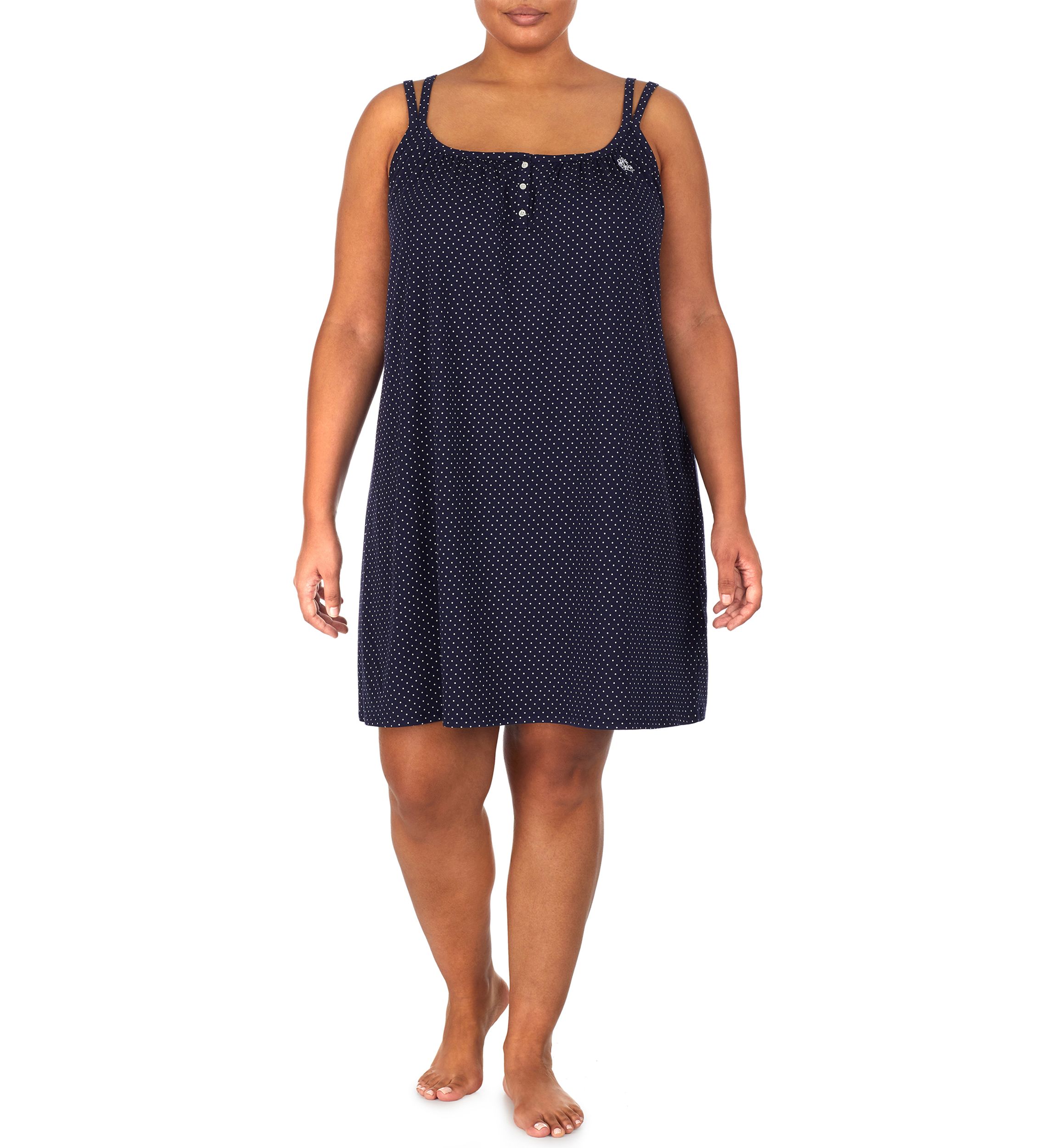 Plus Size Double Strap Short Gown