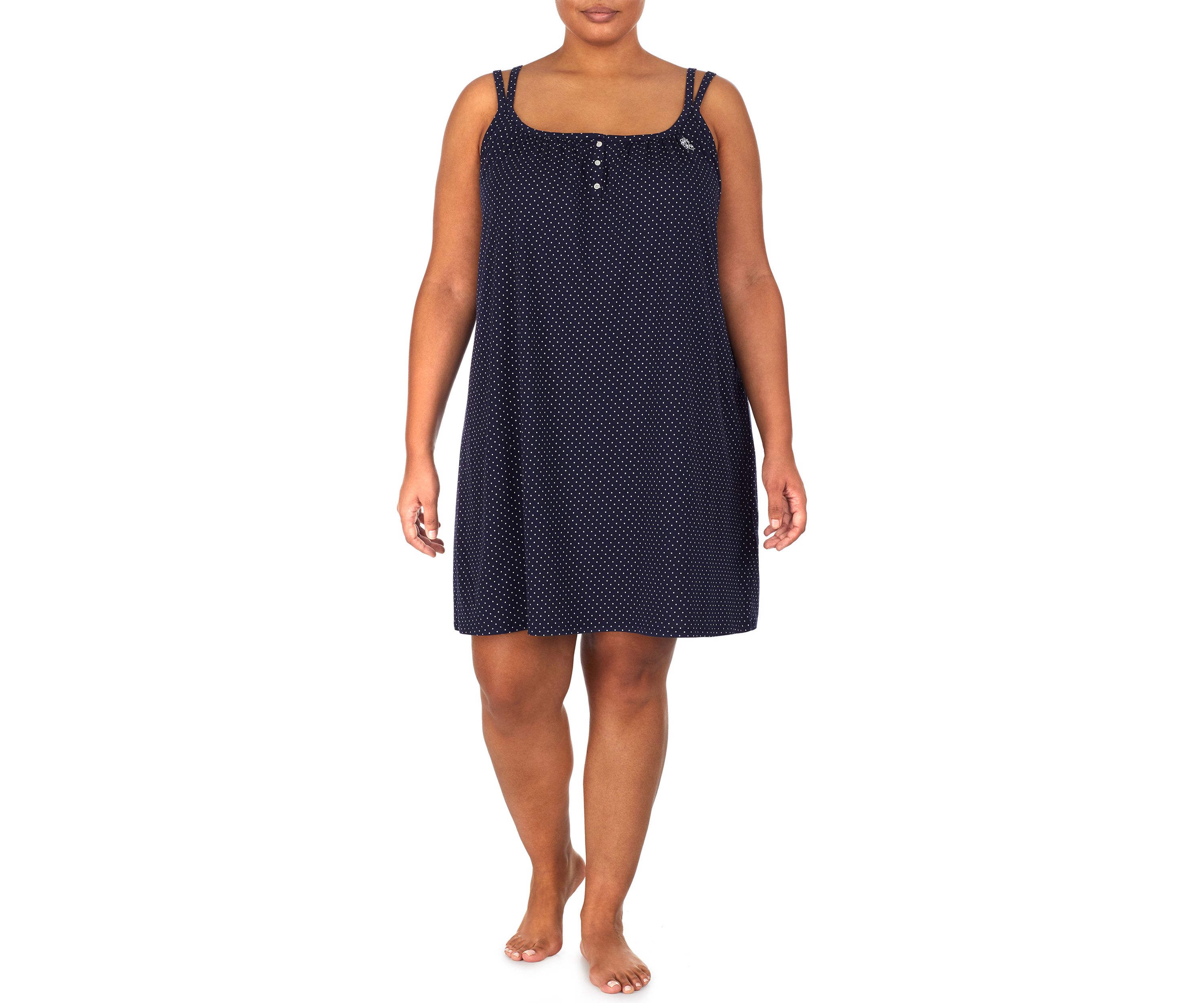 Plus Size Double Strap Short Gown