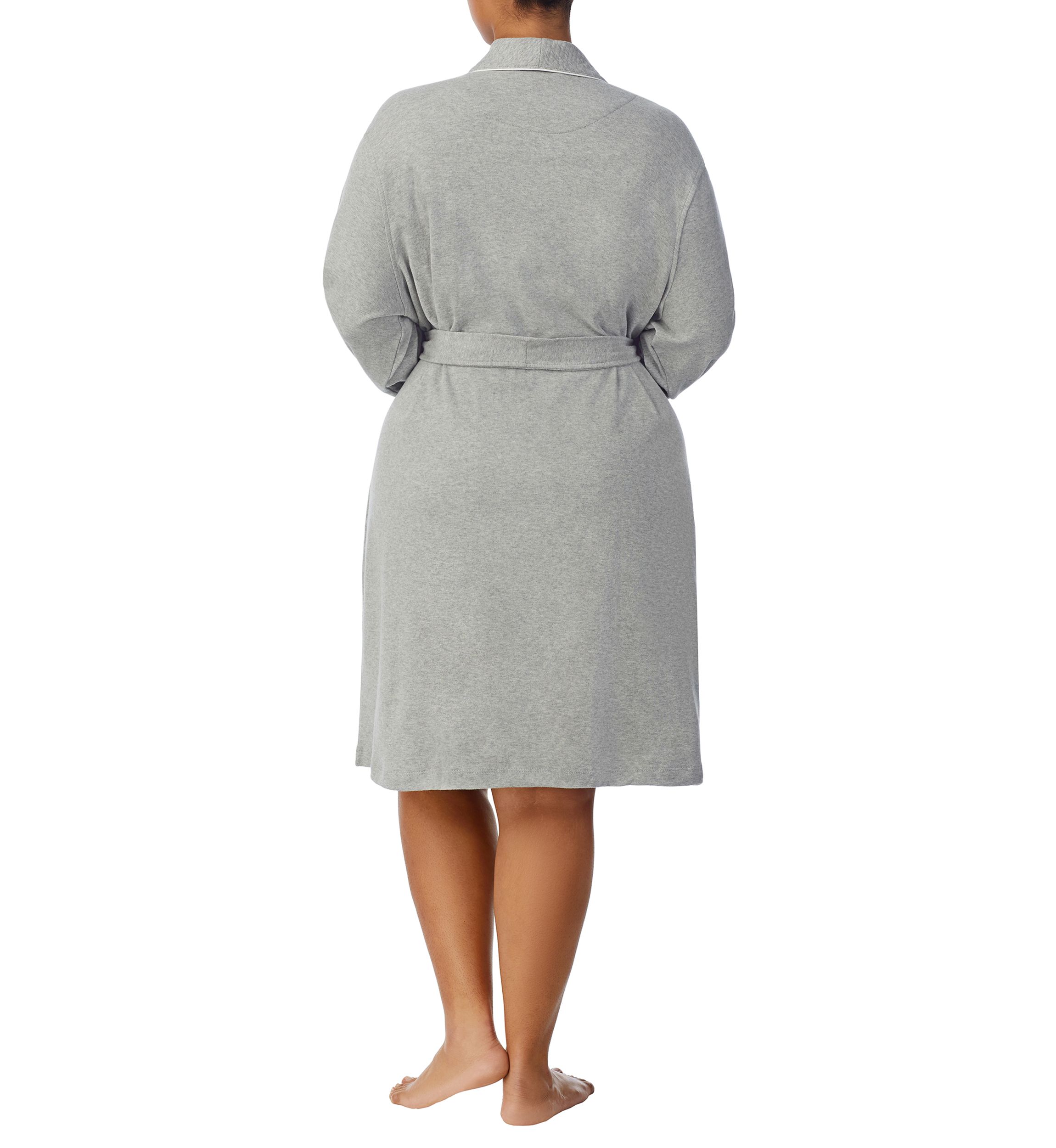 Plus Size Quilted Collar Robe