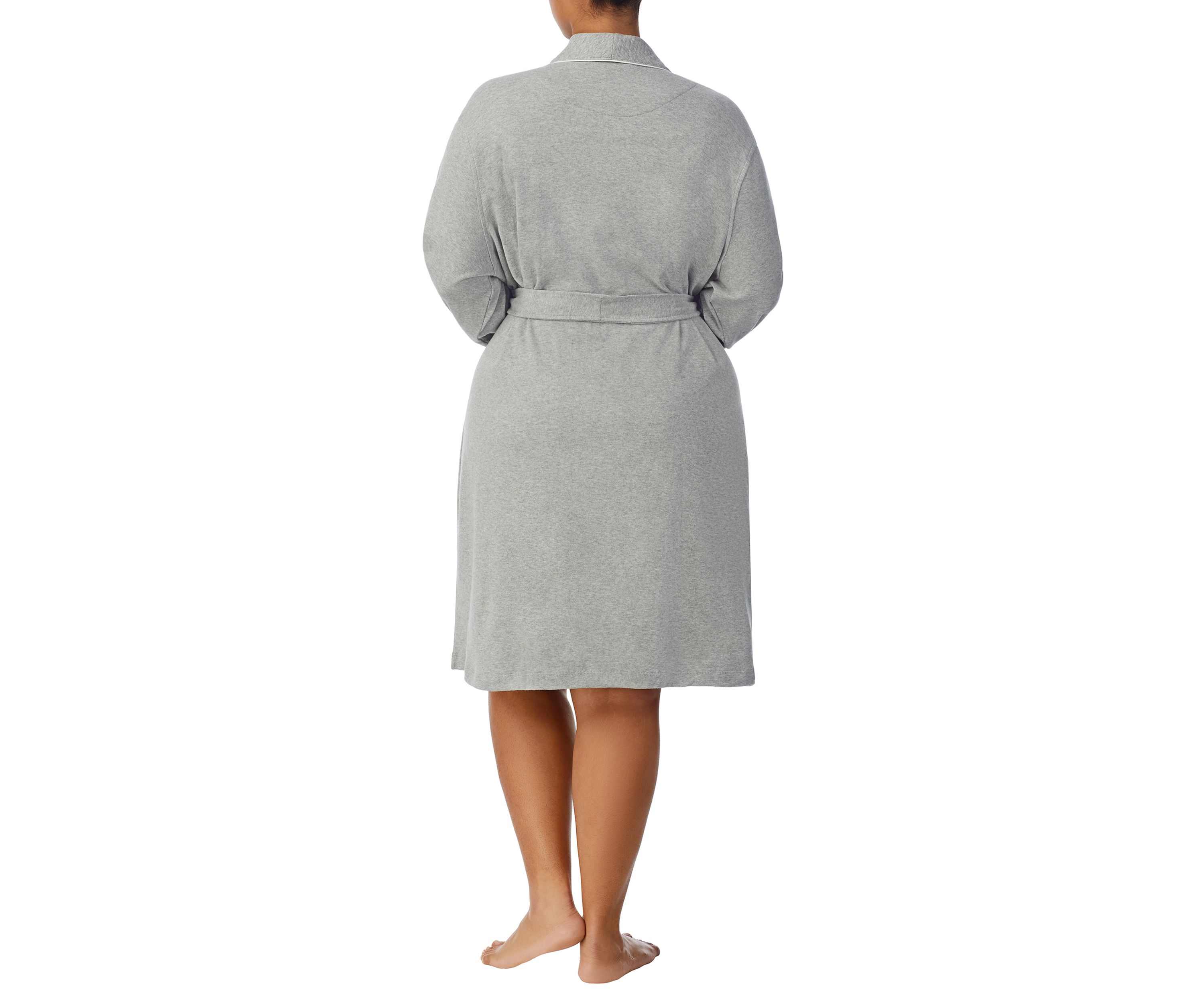 Plus Size Quilted Collar Robe