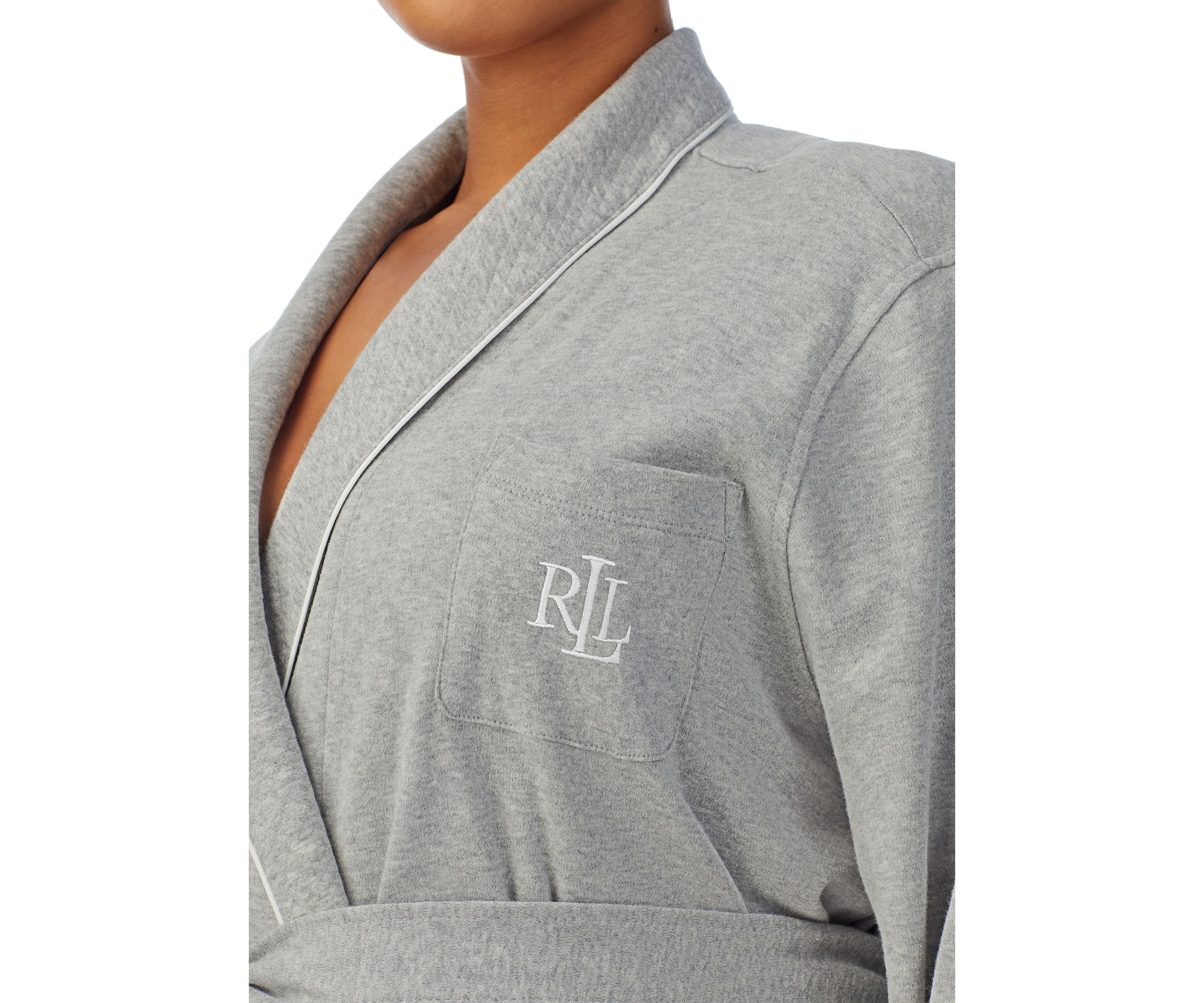 Plus Size Quilted Collar Robe