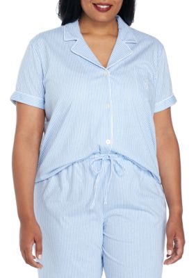 Lauren Ralph Lauren Plus Size 2 Piece Short Sleeve Notch Bermuda Pajama Set Belk 5922