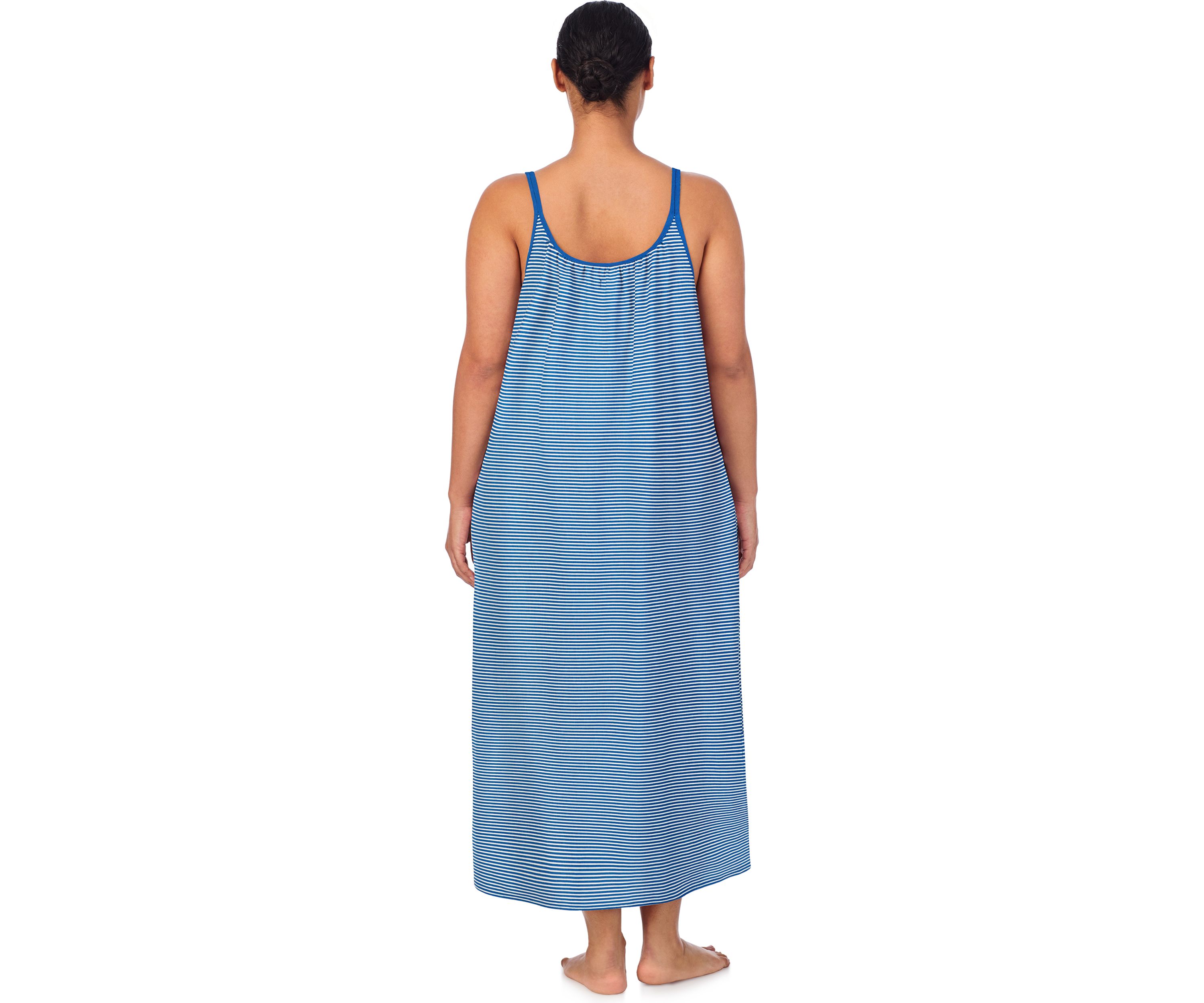Plus Size Double Strap Button Neck Ballet Gown