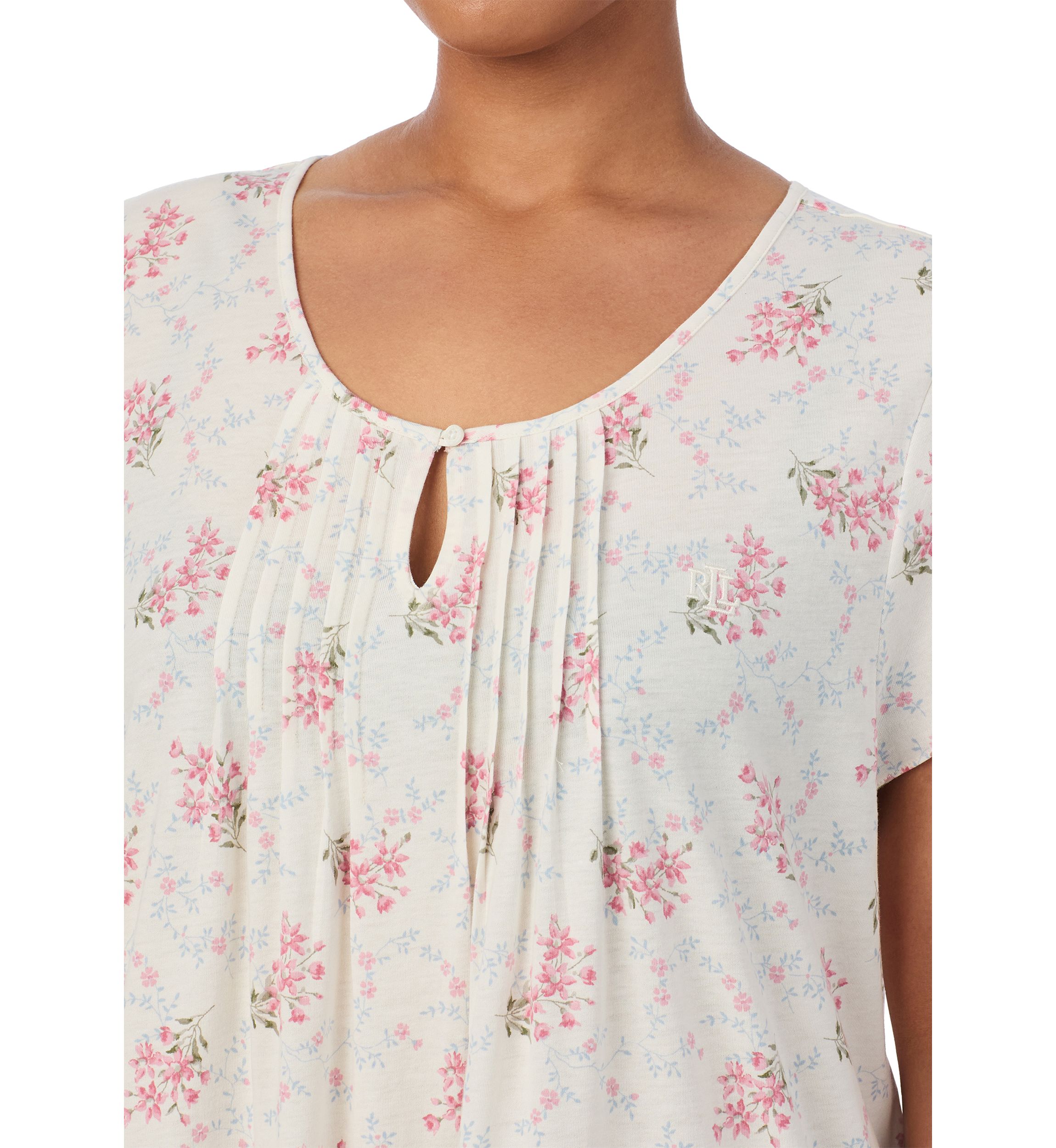 Plus Size Flutter Sleeve Midi Nightgown 