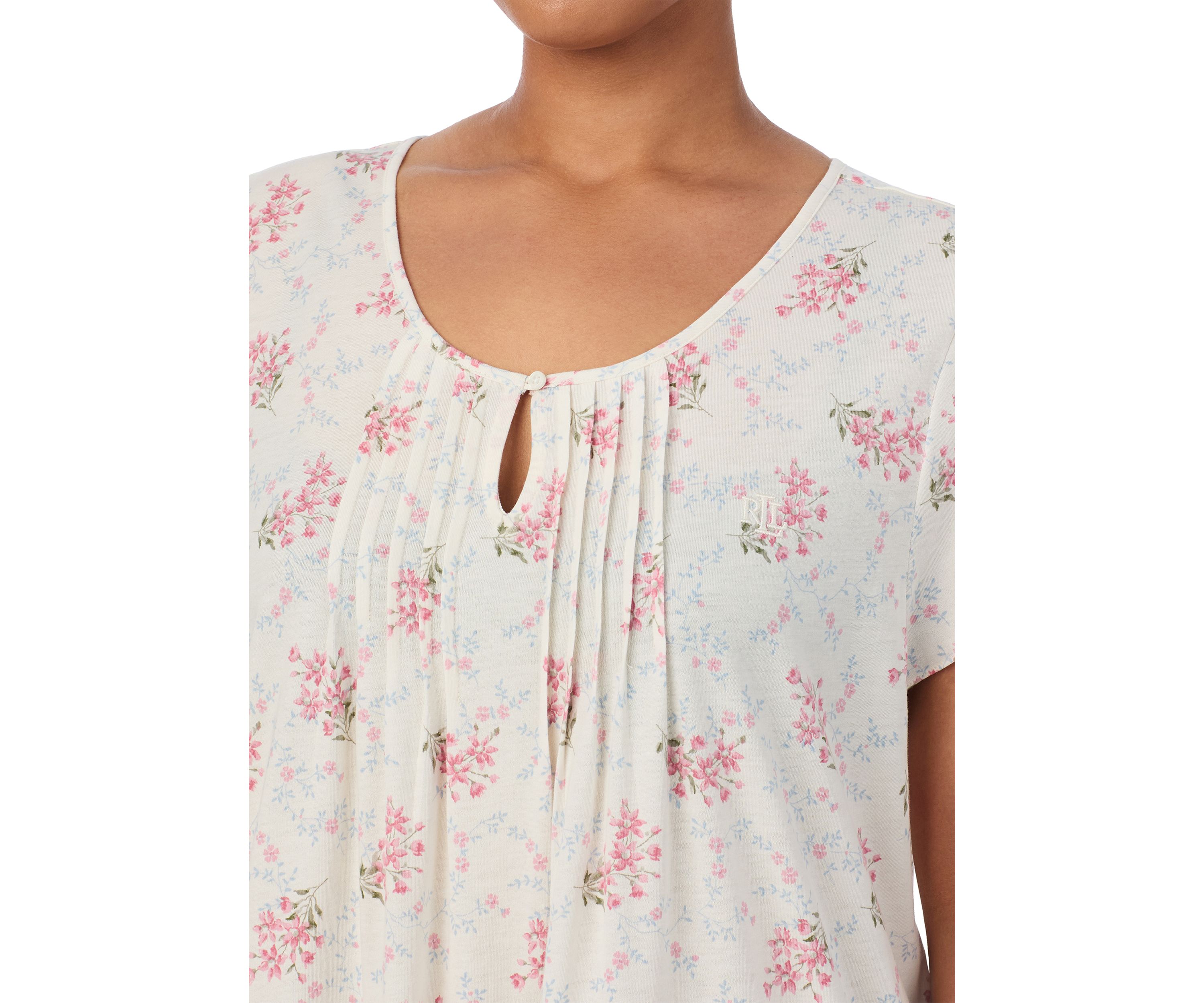 Plus Size Flutter Sleeve Midi Nightgown 