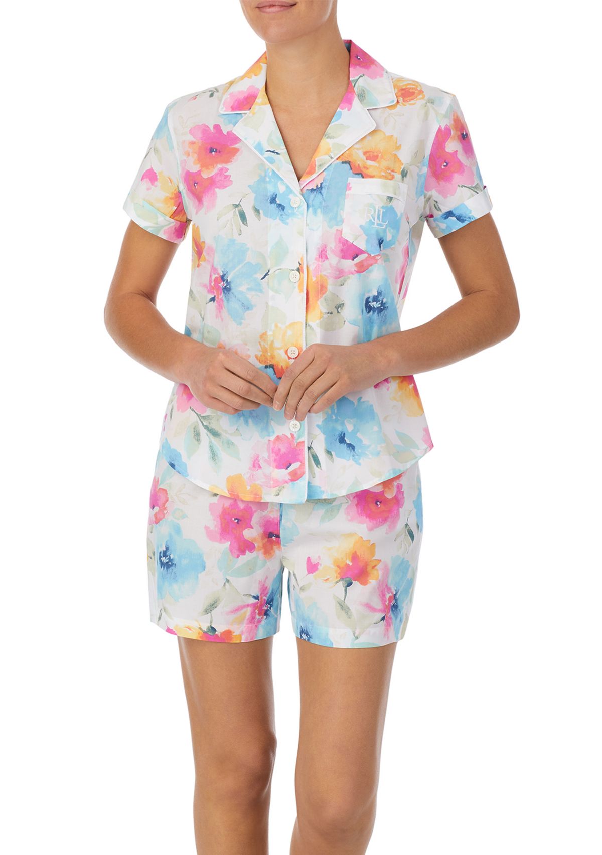 Notch Collar Boxer Pajama Set 