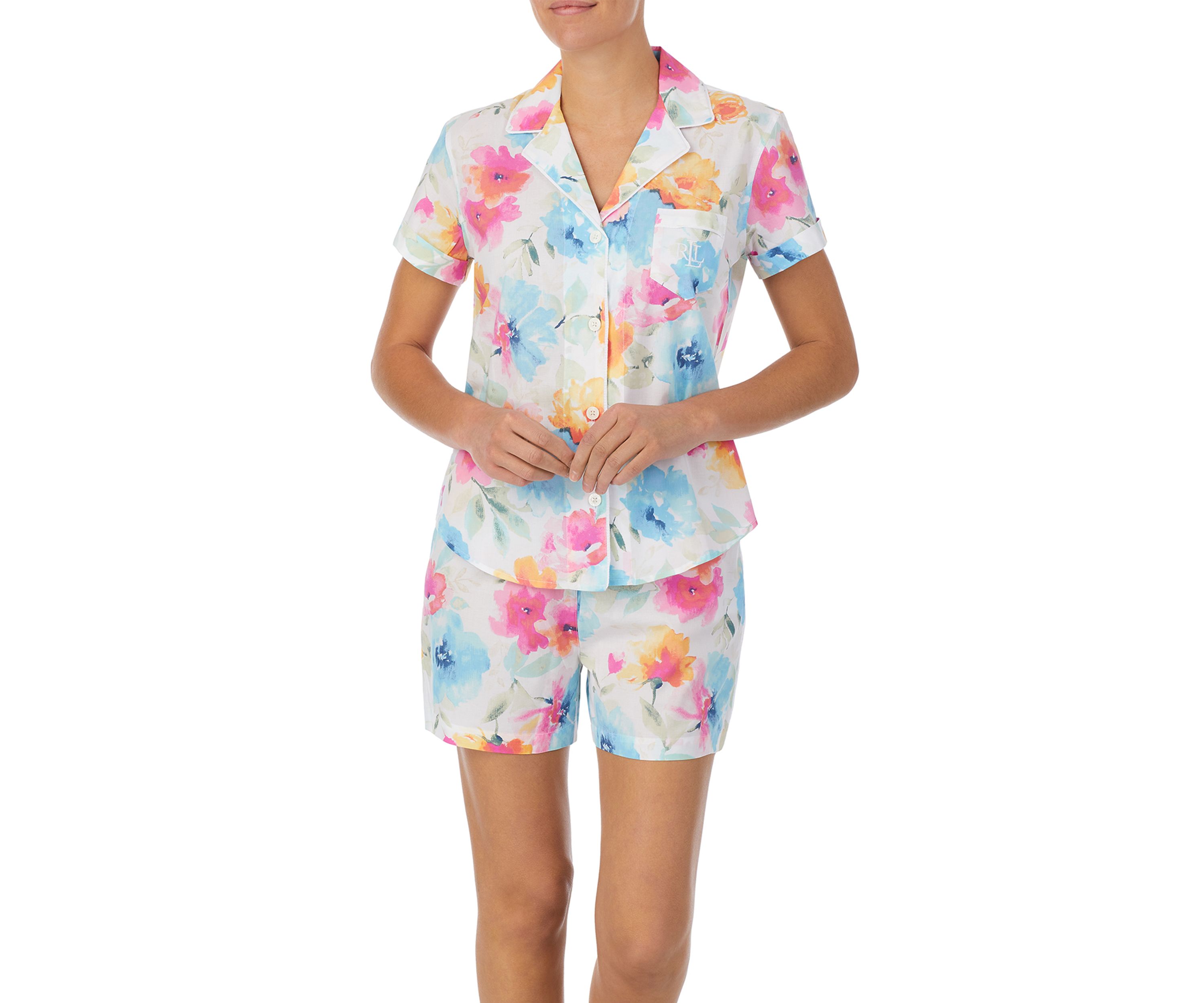 Notch Collar Boxer Pajama Set 