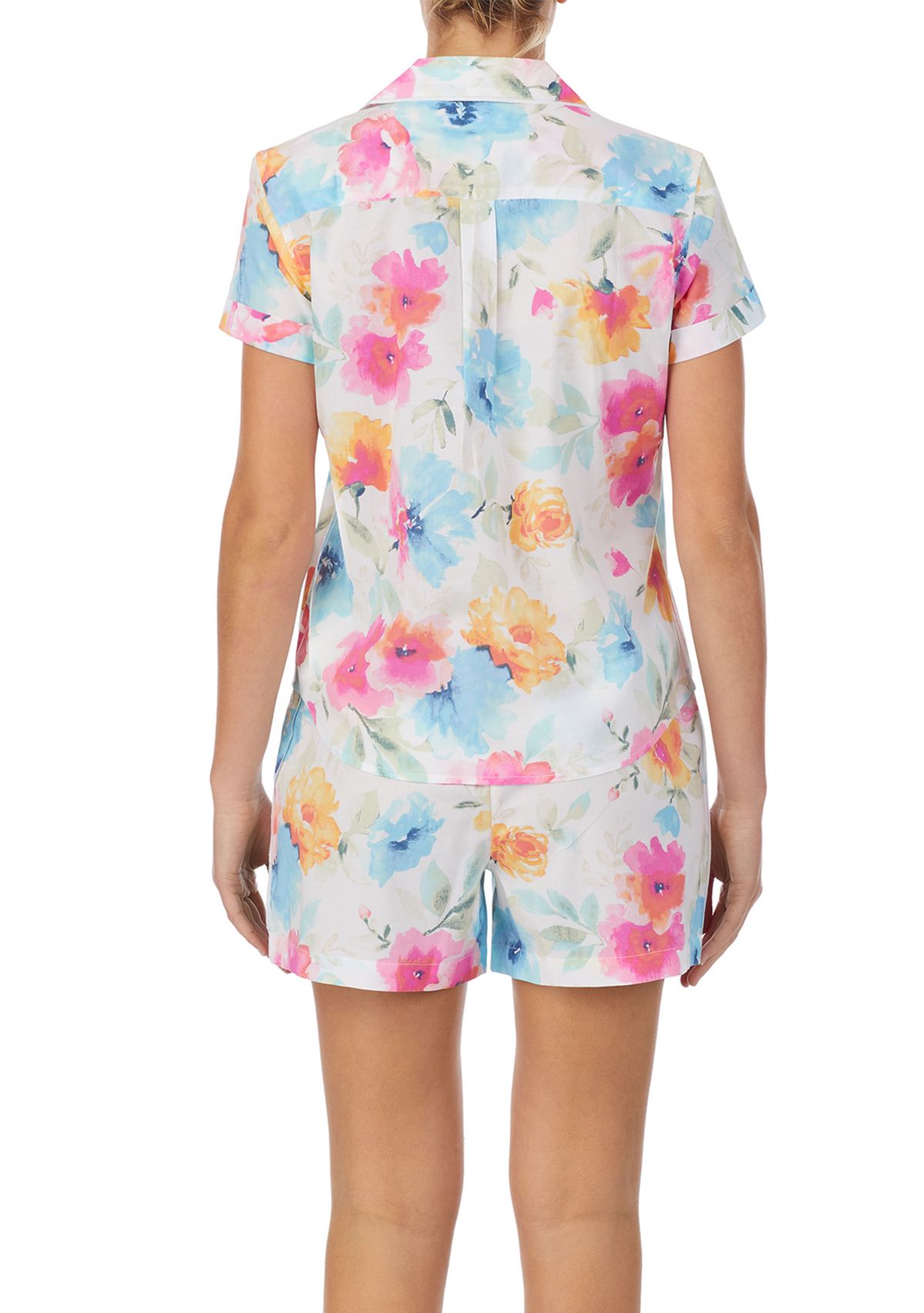 Notch Collar Boxer Pajama Set 