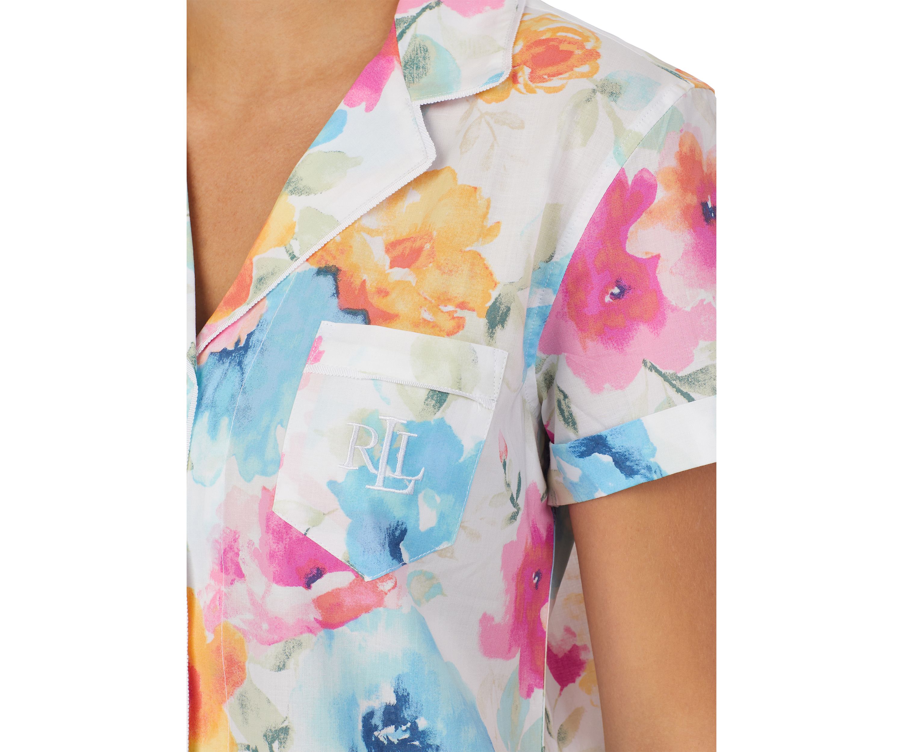 Notch Collar Boxer Pajama Set 