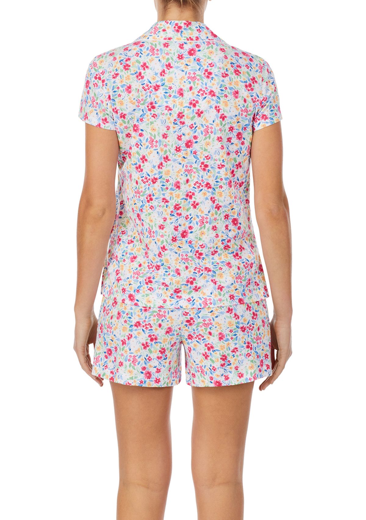 Short Sleeve Notch Collar Boxer Pajama Set