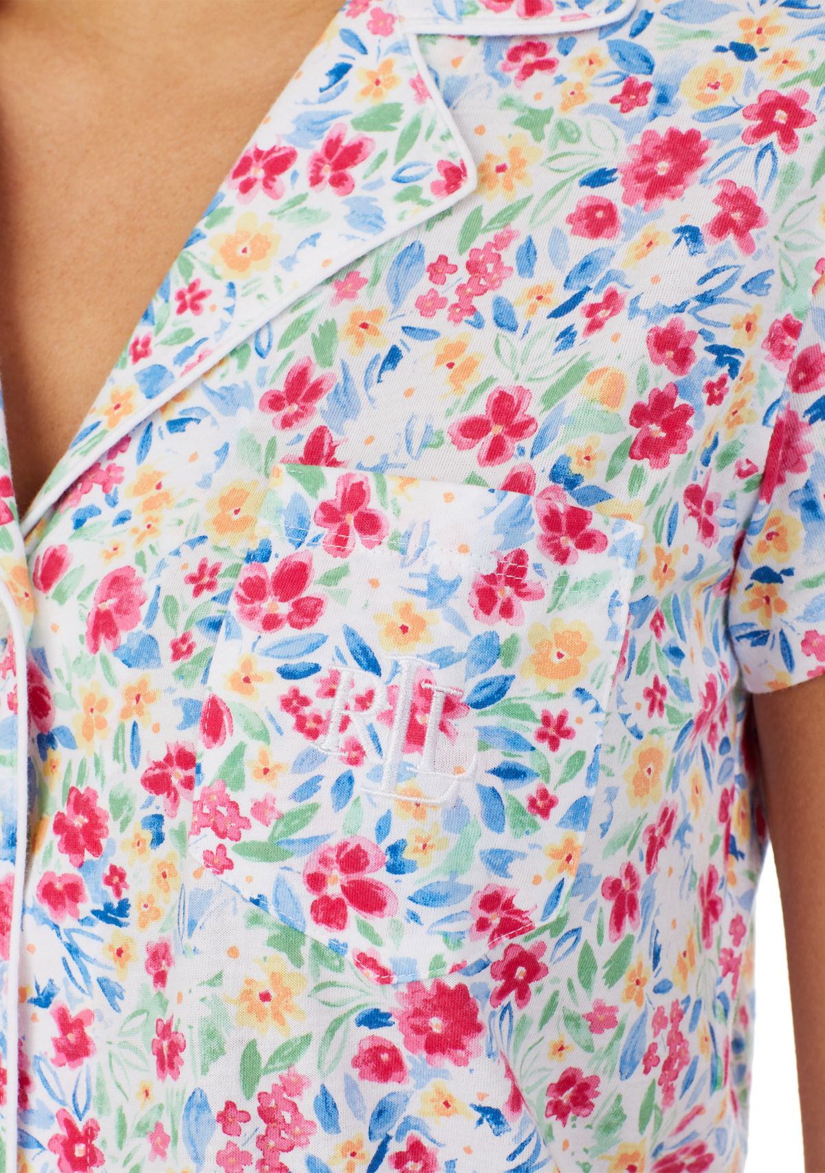 Short Sleeve Notch Collar Boxer Pajama Set