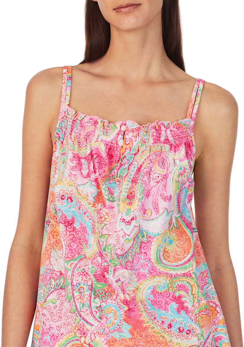 Double Strap Smocked Neck Boxer Pajama Set