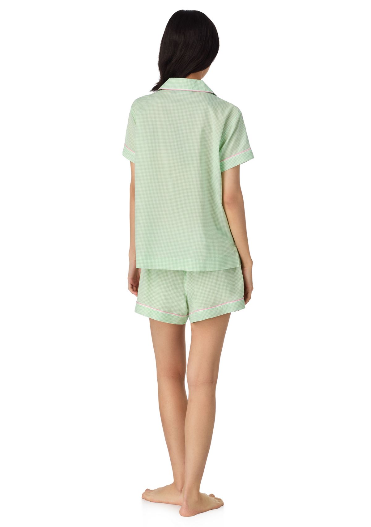 Short Sleeve Notch Collar Boxers Pajama Set