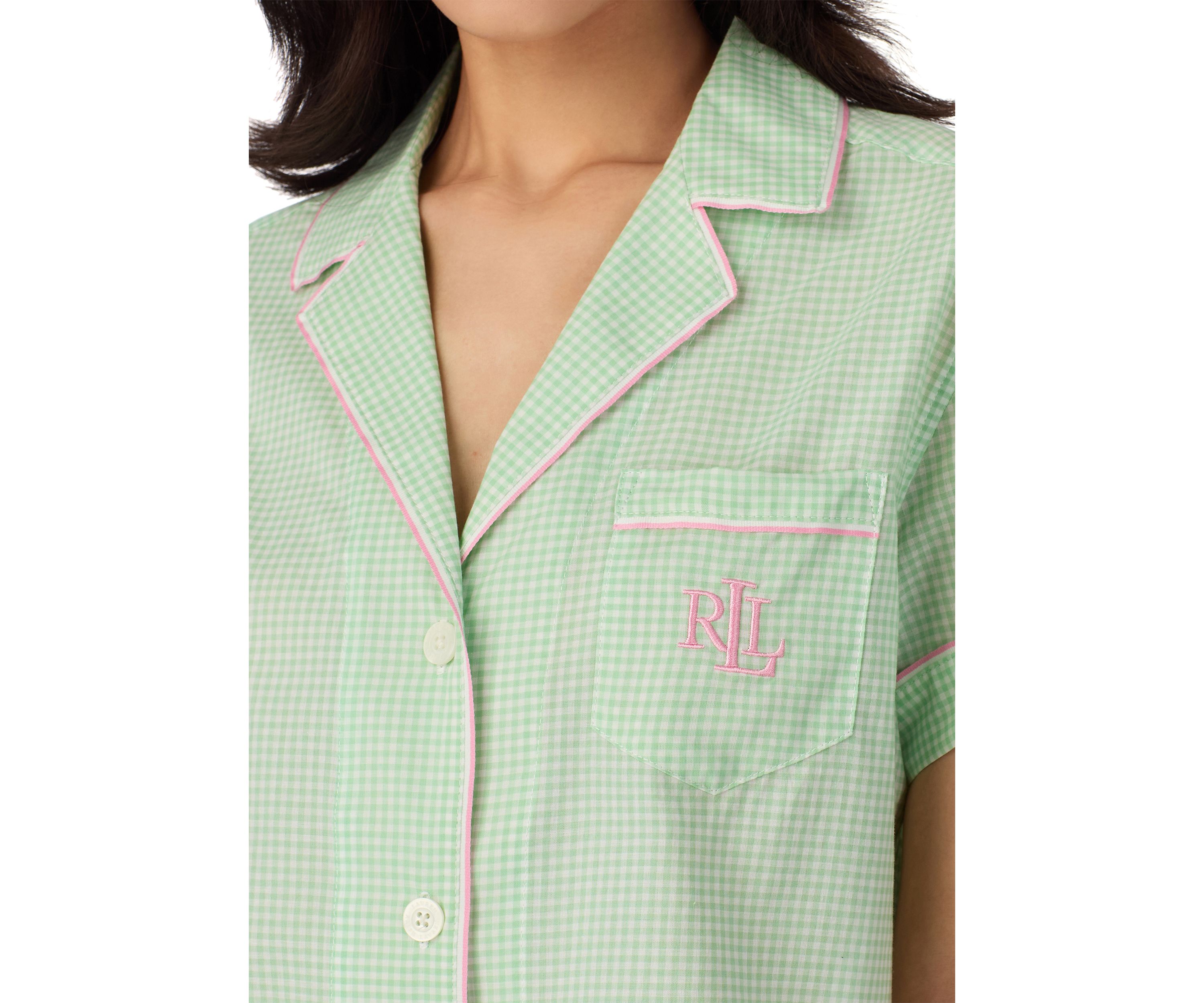 Short Sleeve Notch Collar Boxers Pajama Set
