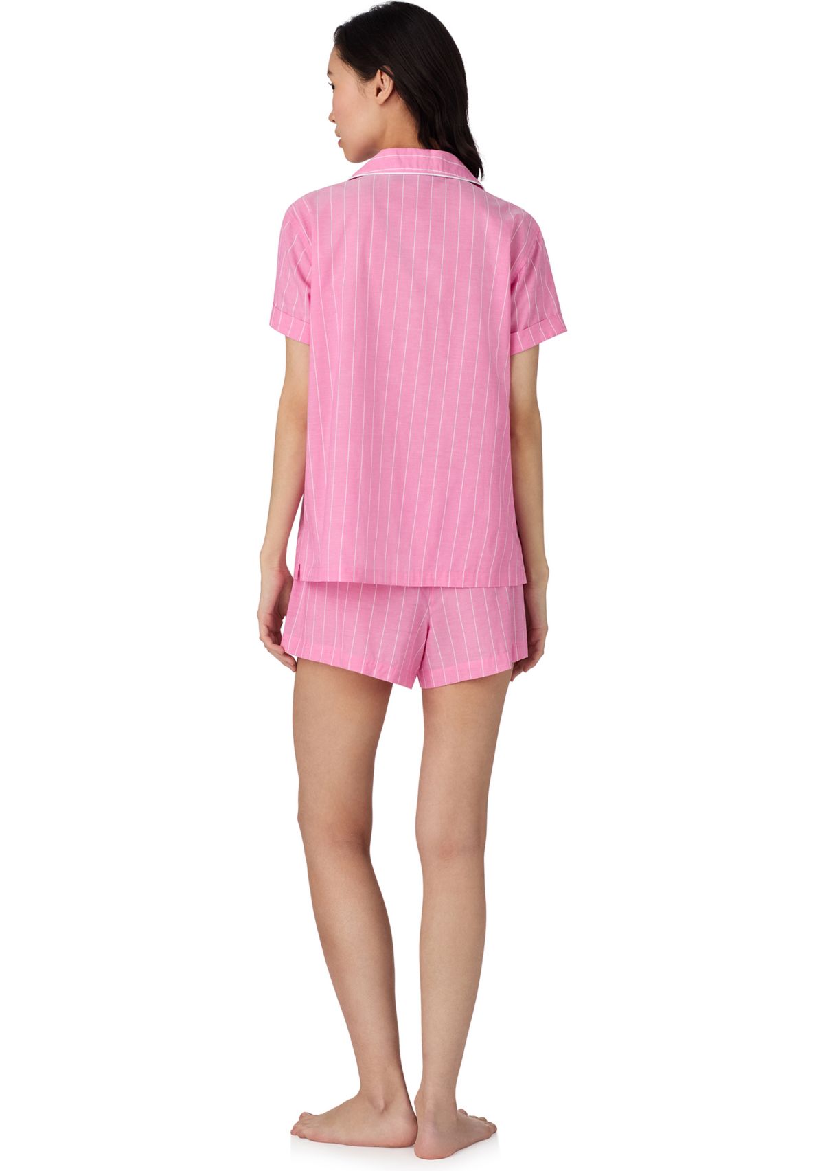 Short Sleeve Notch Collar Boxer Pajama Set
