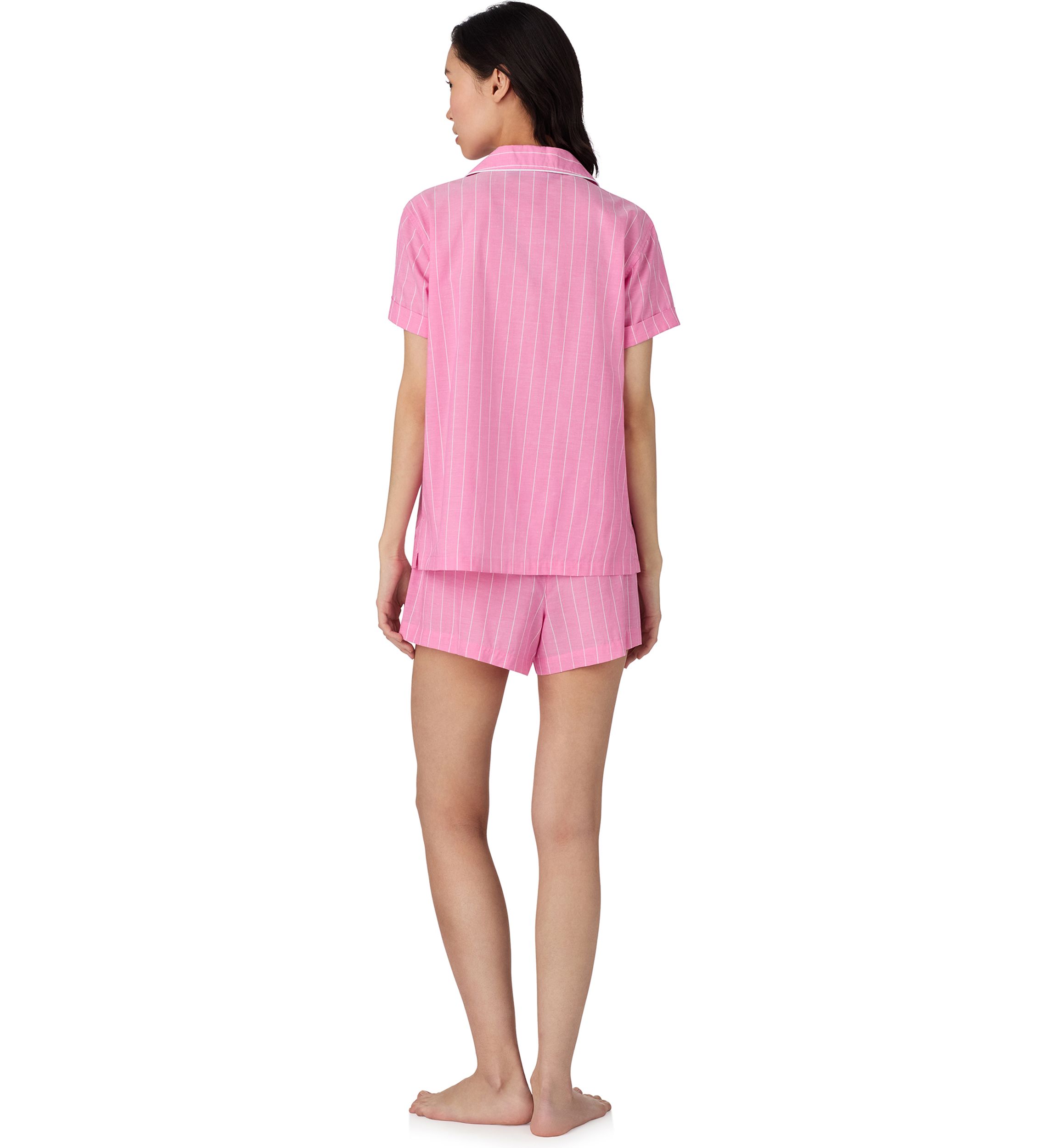 Short Sleeve Notch Collar Boxer Pajama Set