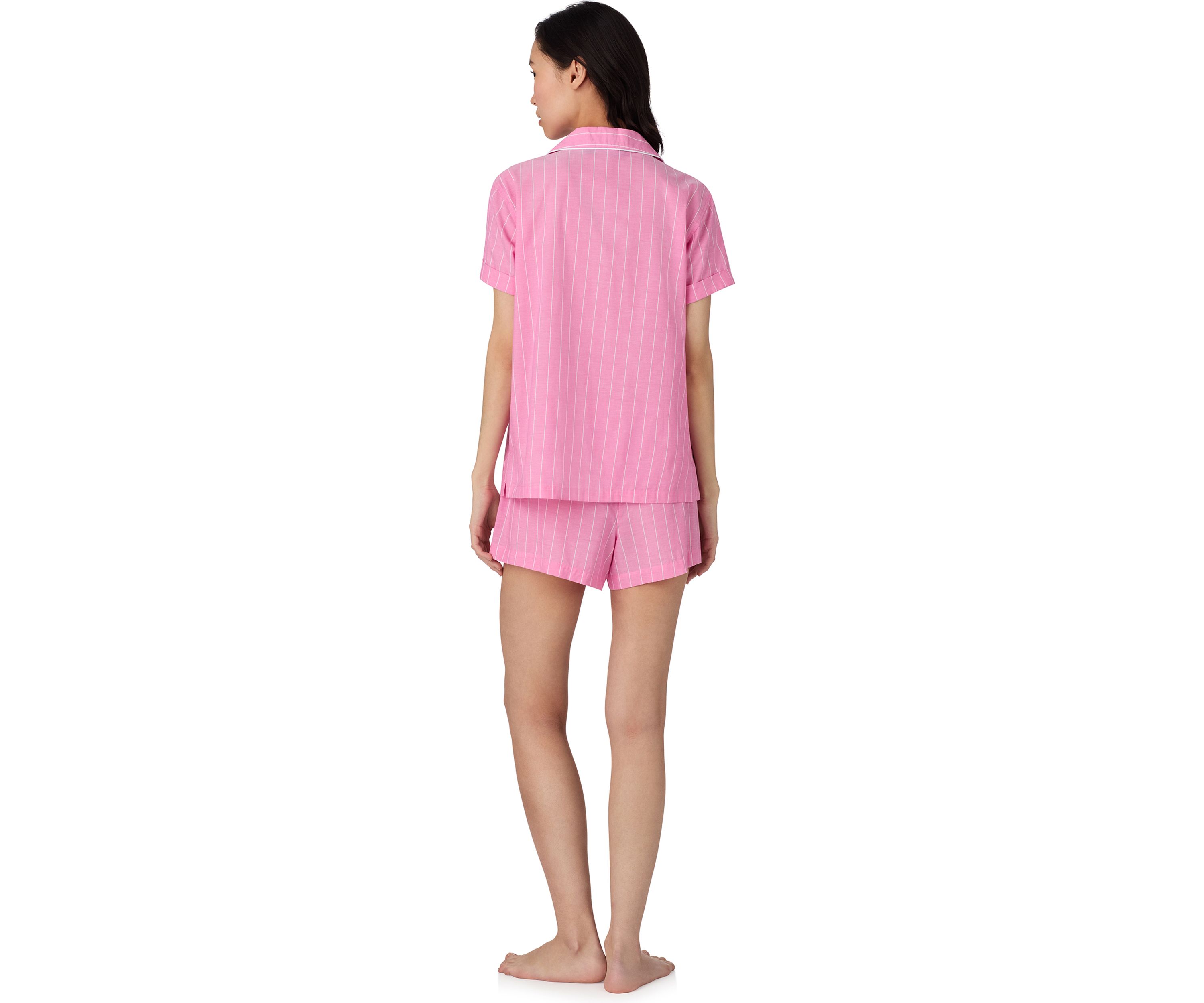 Short Sleeve Notch Collar Boxer Pajama Set