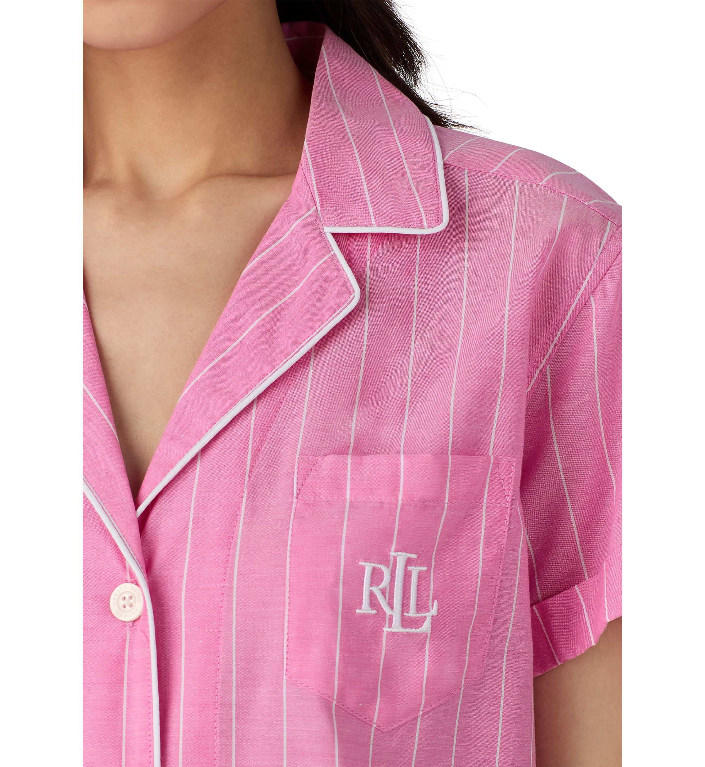 Short Sleeve Notch Collar Boxer Pajama Set