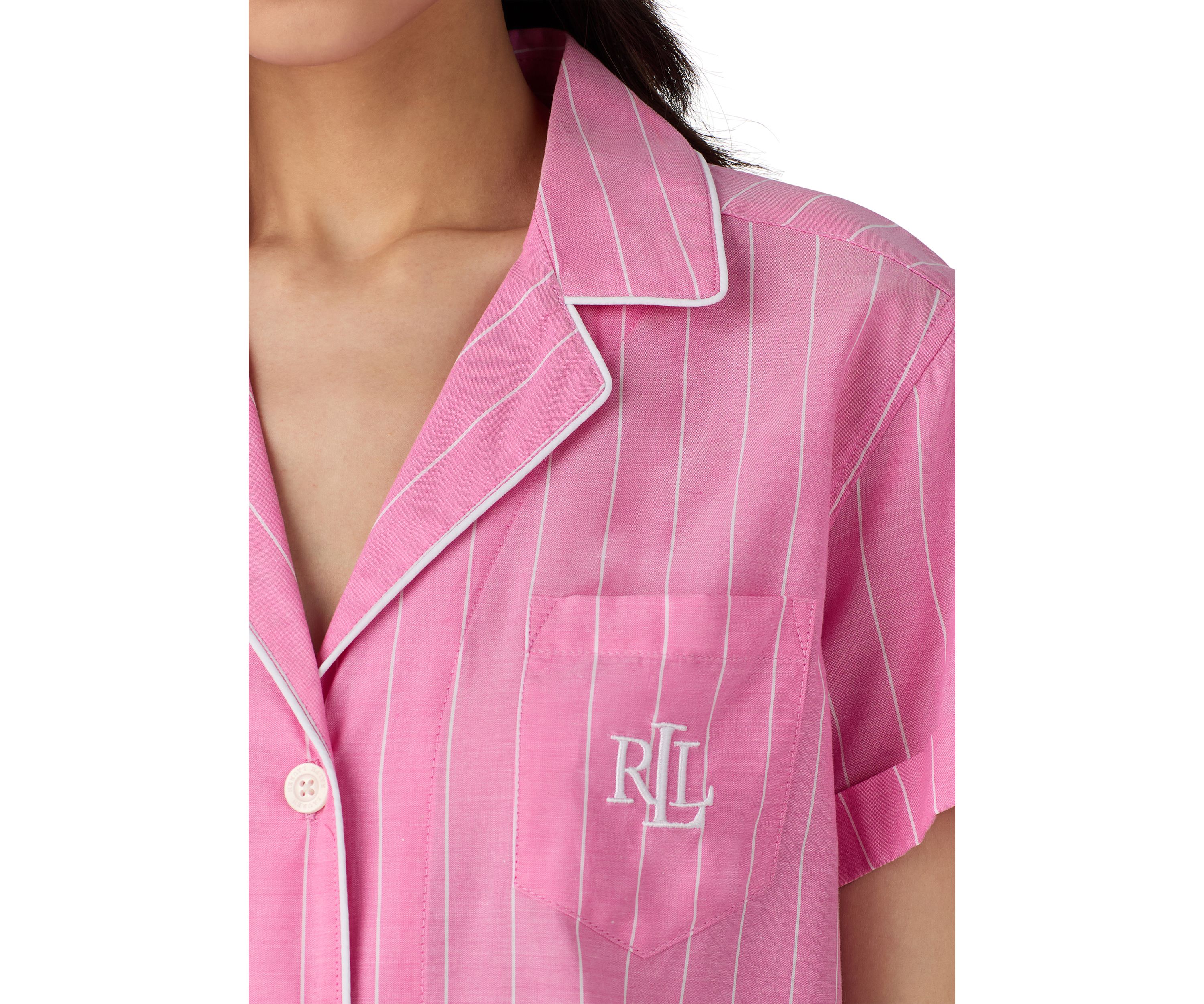 Short Sleeve Notch Collar Boxer Pajama Set
