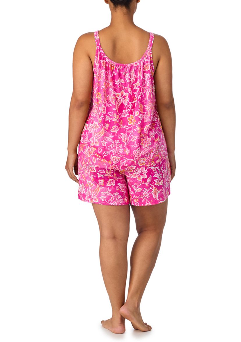  Plus Size Double Strap Boxer Pajama Set