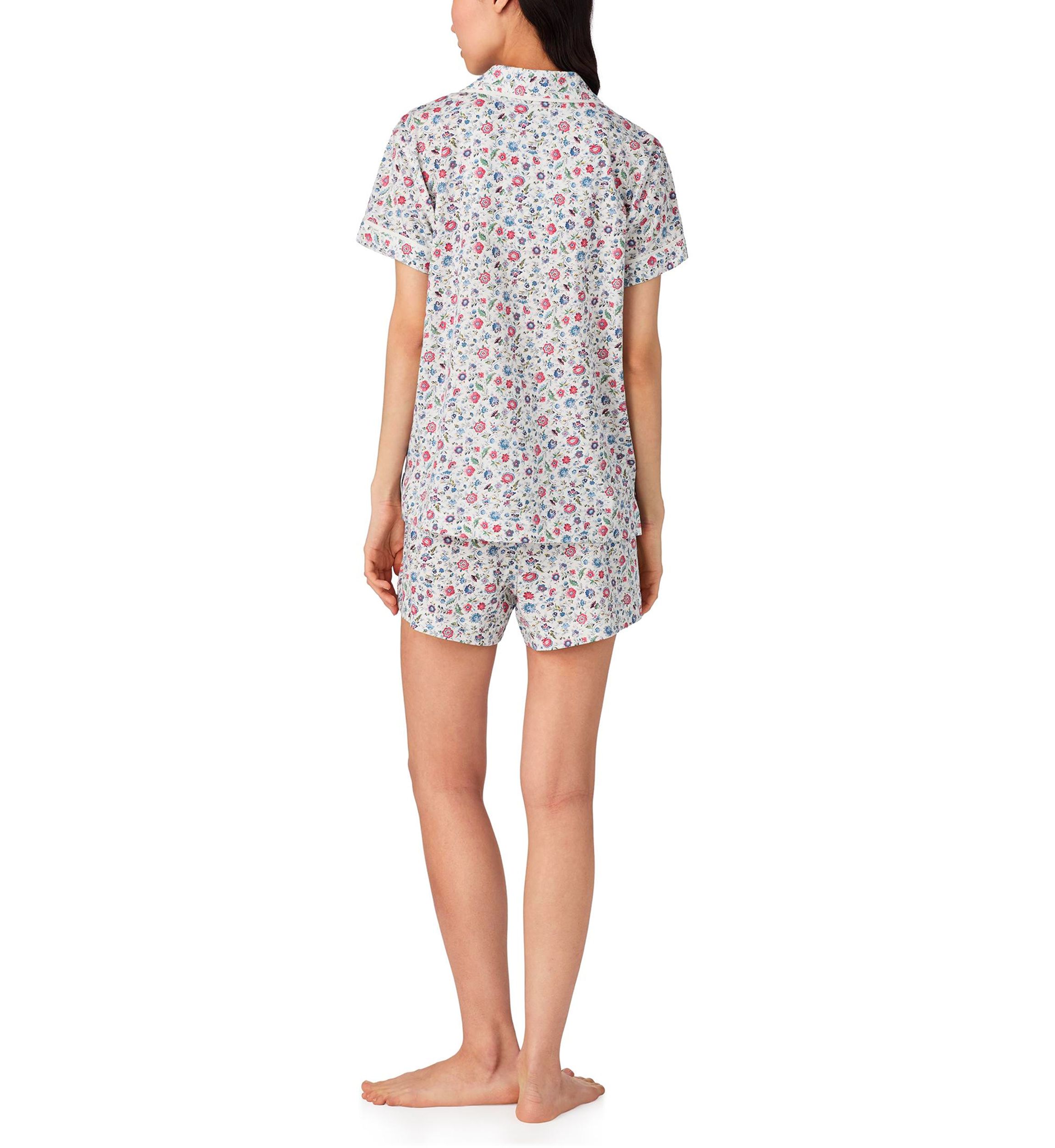  Short Sleeve Notch Collar Boxer Pajama Set