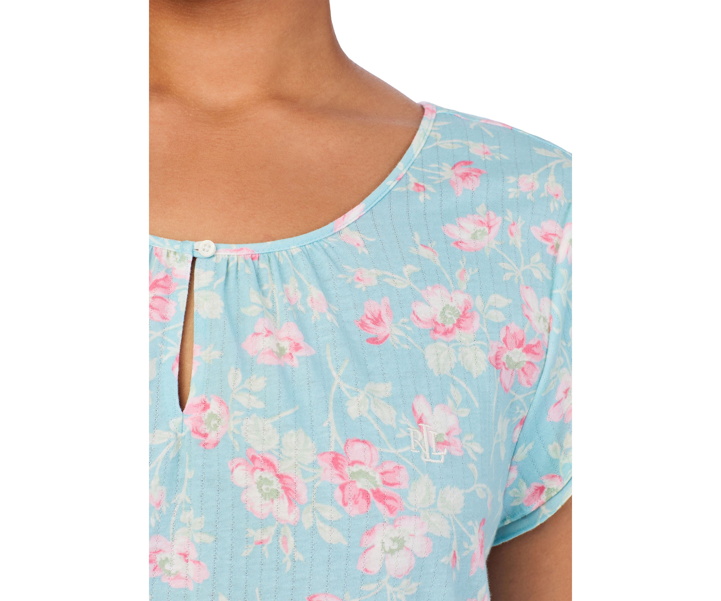 Plus Size Flutter Sleeve Keyhole Neck Short Gown