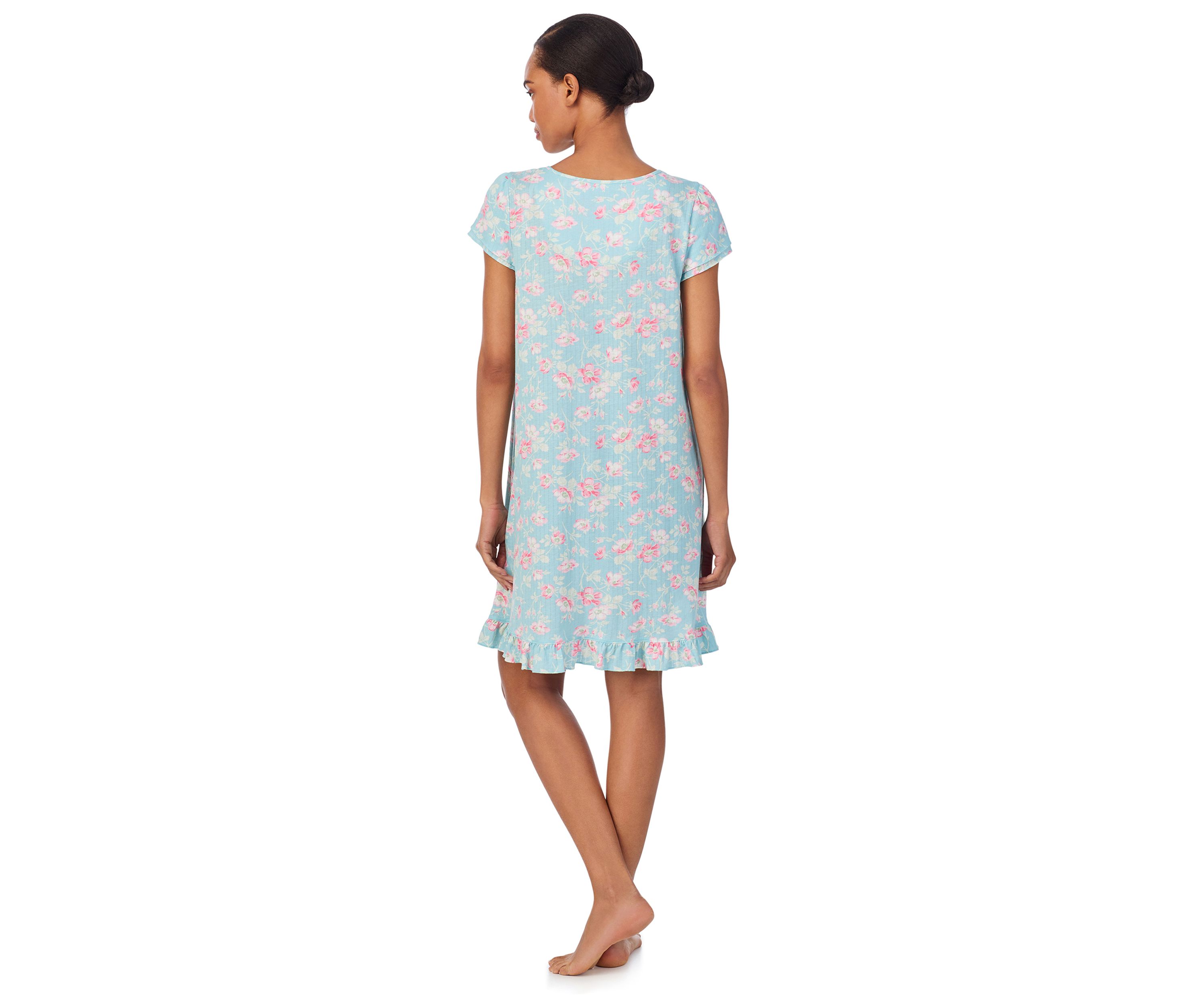 Double Flutter Sleeve Keyhole Neck Gown