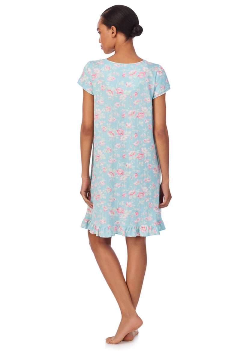 Double Flutter Sleeve Keyhole Neck Gown