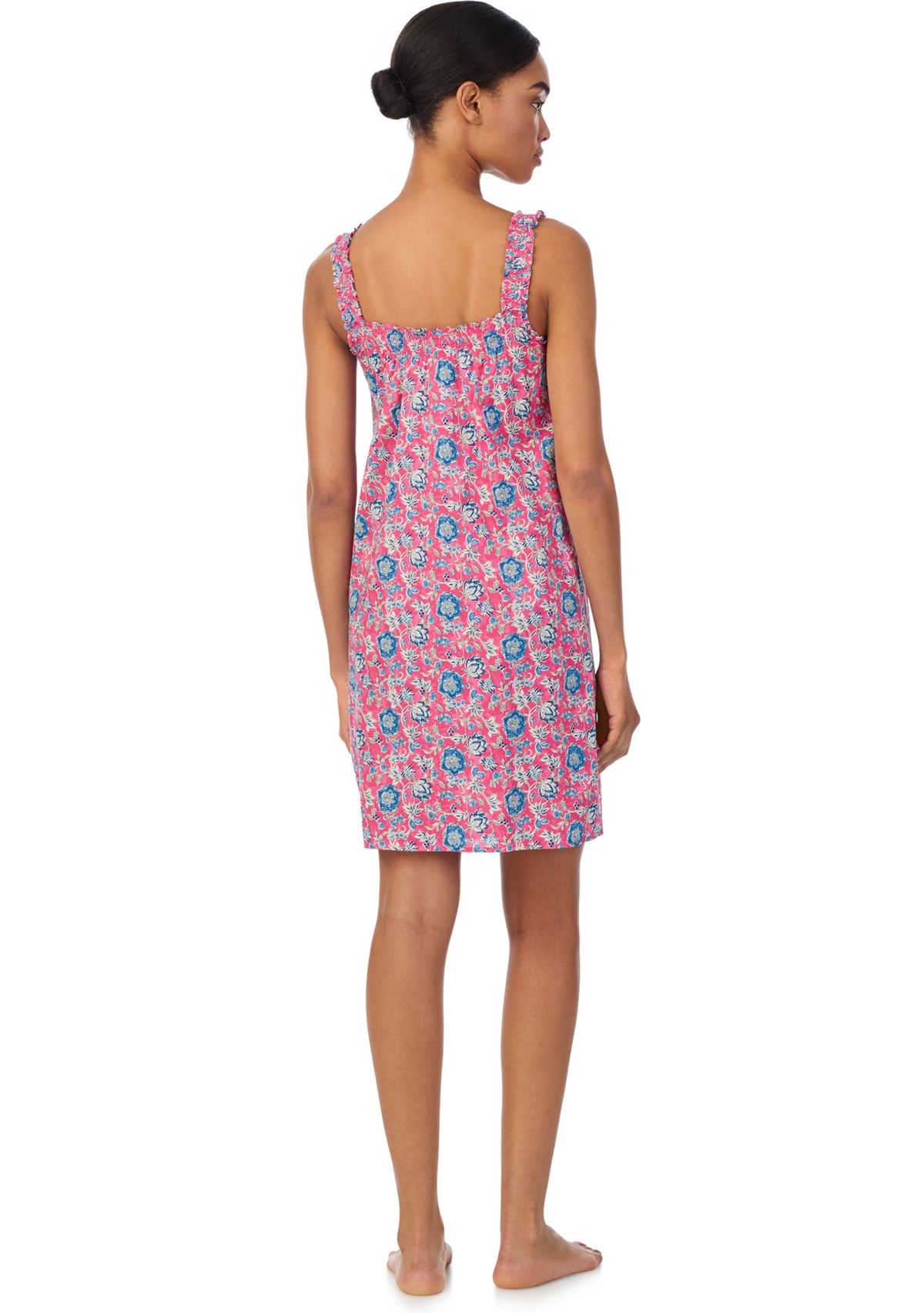 Square Smocked Neck Short Gown