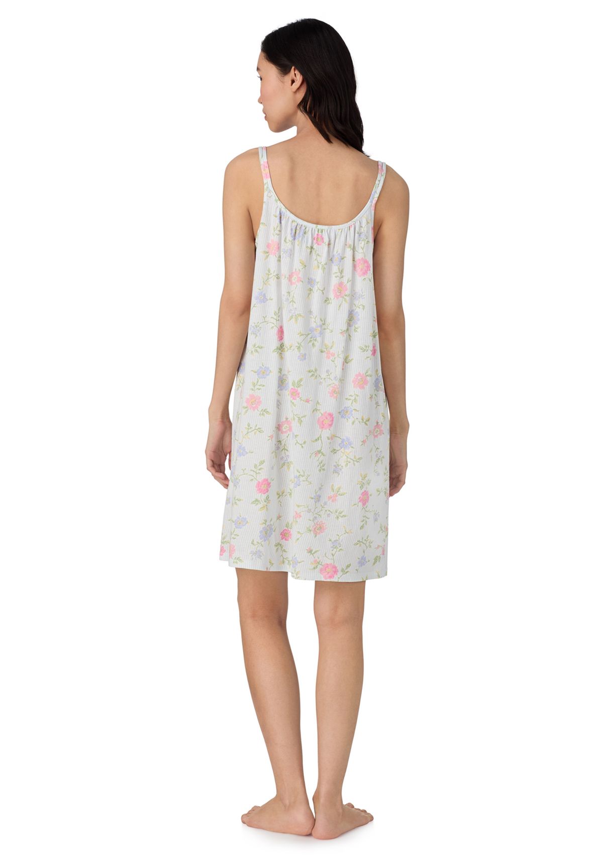 Double Strap Button V-Neck Short Chemise